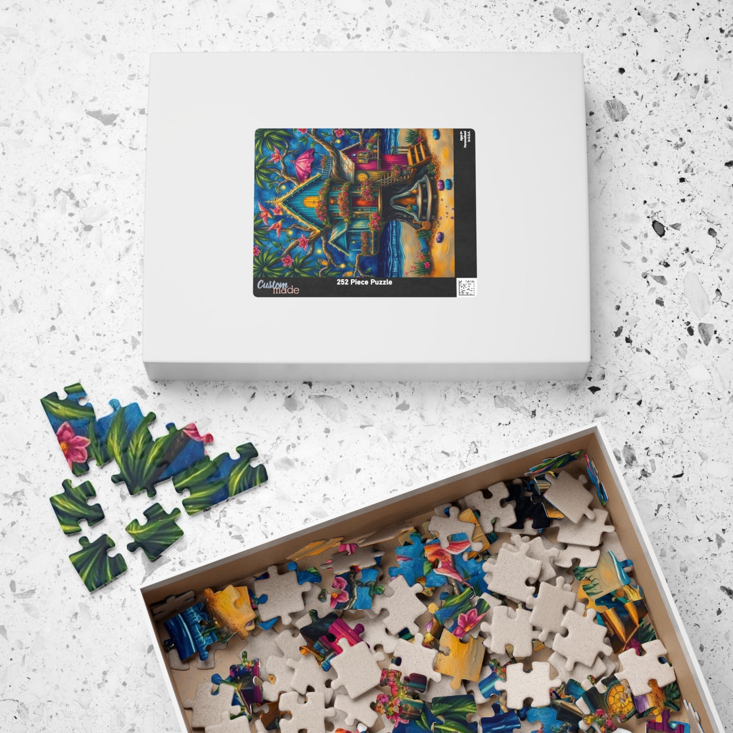 Seaside Hideaway Treehouse Puzzle, 110, 252, 520, 1014-piece Fun Summer Coastal Jigsaw Beach Scene for Family Activity, Puzzle Lover Gift Home Decor Puzzle The Puzzle Chest