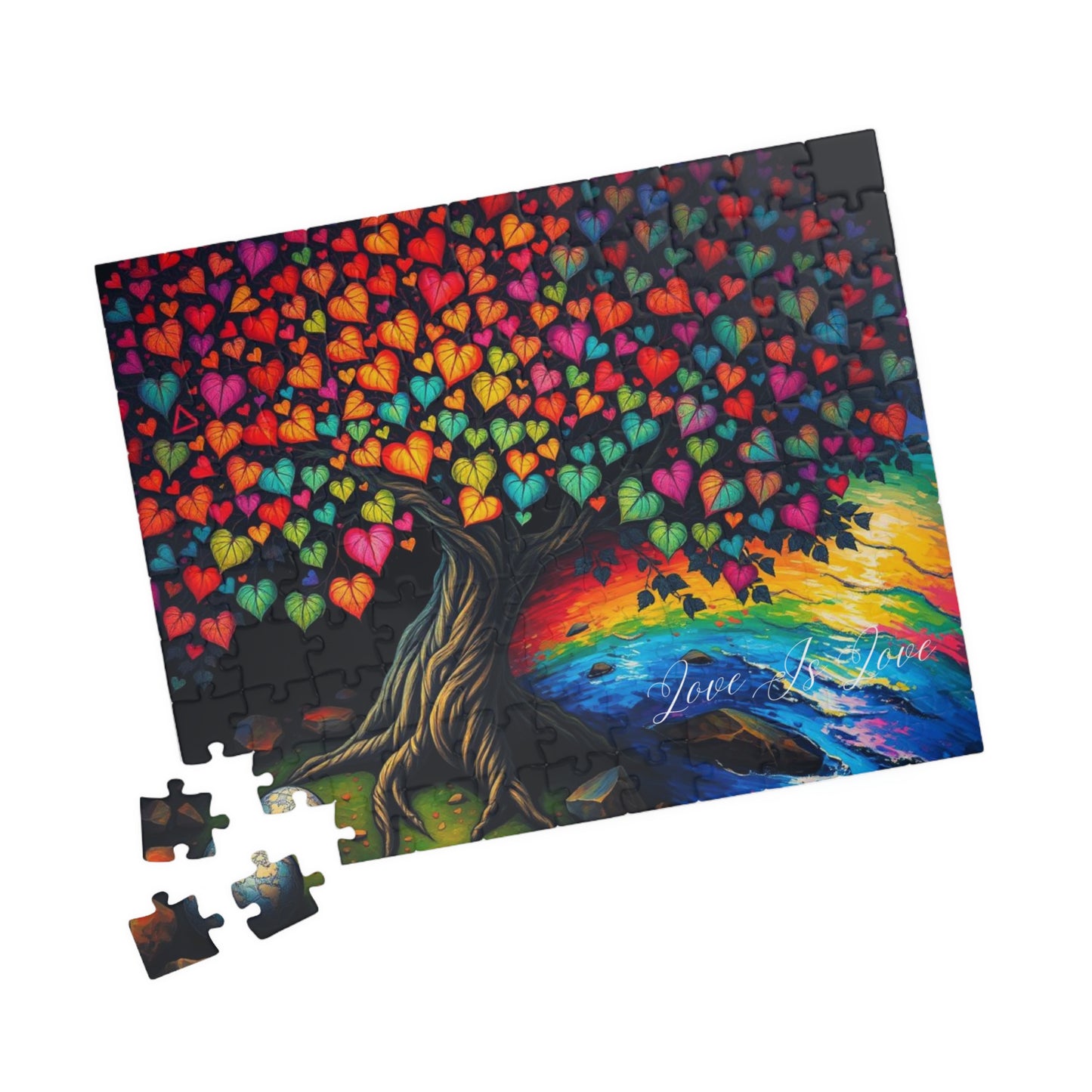 Tree of Pride Jigsaw Puzzle, Rainbow Heart Tree Puzzle, LGBTQ+ Art, Colorful Family Game, Pride Month Gift for Adult Indoor Entertainment Puzzle The Puzzle Chest