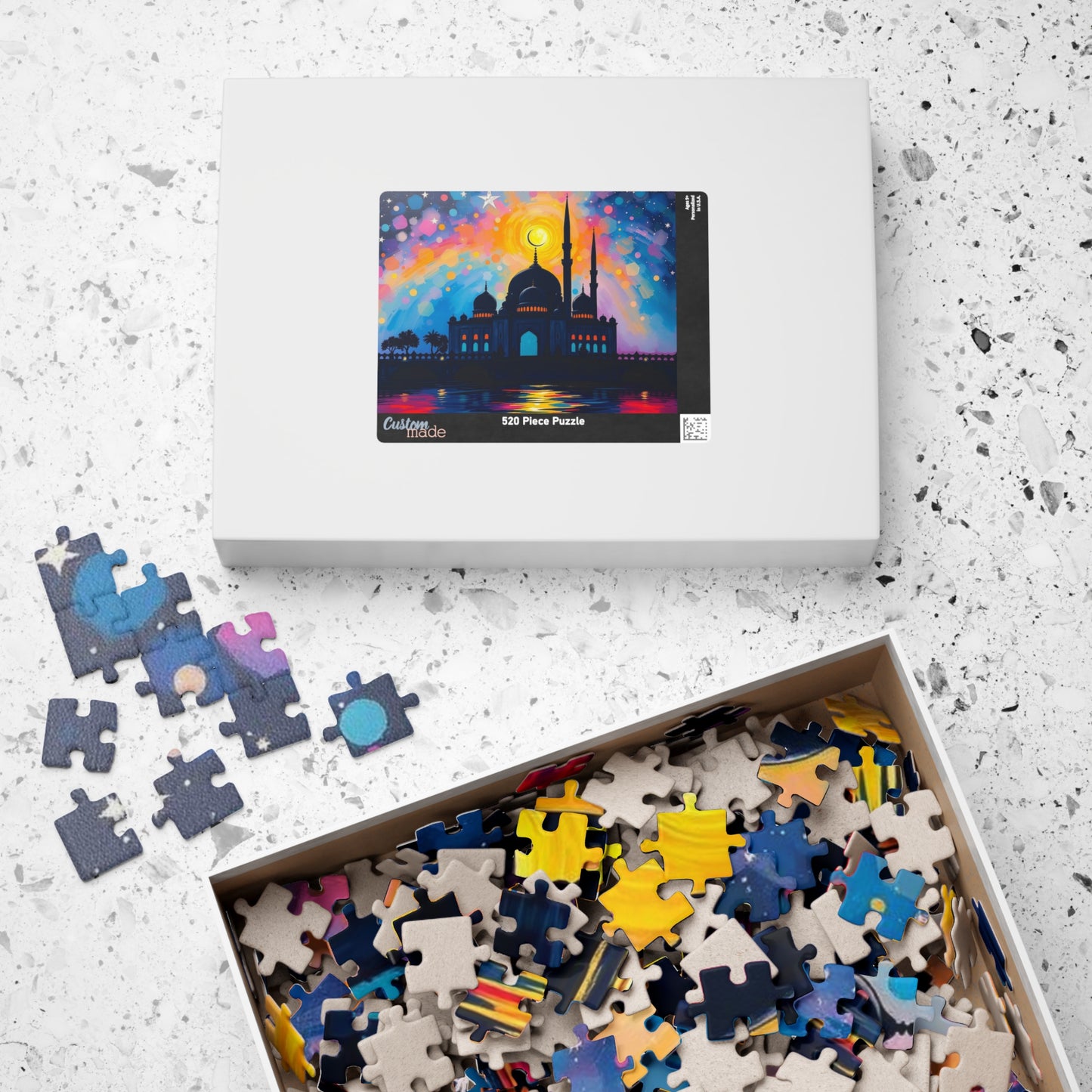 Colorful Islamic Mosque Jigsaw Puzzle for Adults, Family Activity or Solo Fun, Mindful Gift for Muslim Puzzle Art Lover, Brain Teaser, Hobby Puzzle The Puzzle Chest