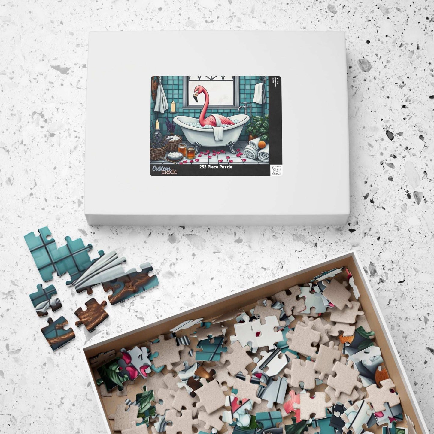 Spa Day Flamingo Puzzle - Charming Holiday Birthday Gift for Friends, Family Bonding Time, Game Night, Puzzle Enthusiasts Puzzle The Puzzle Chest