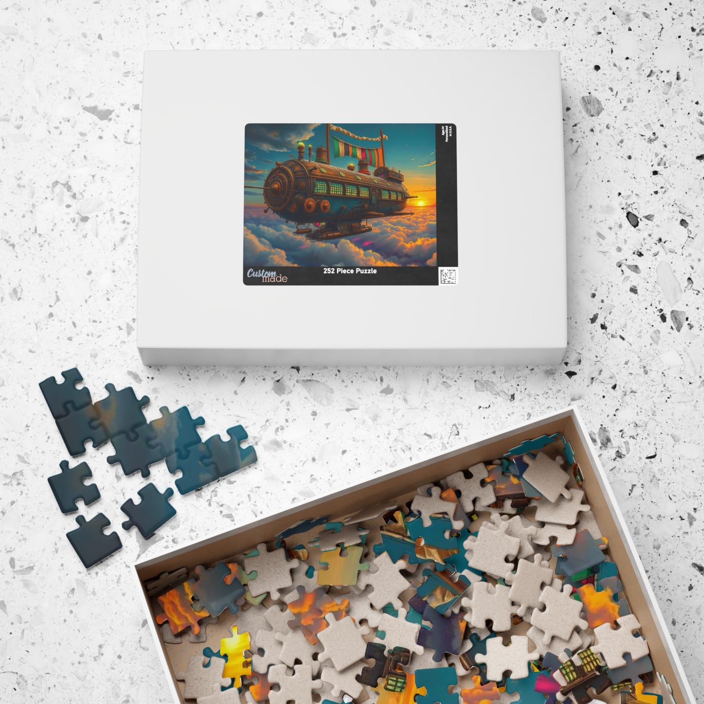 Steampunk Airship Puzzle | Fantasy Jigsaw for Adults and Kids, Home Entertainment, Best Gift for Friends, Family Puzzle Night Brain Teaser Puzzle The Puzzle Chest