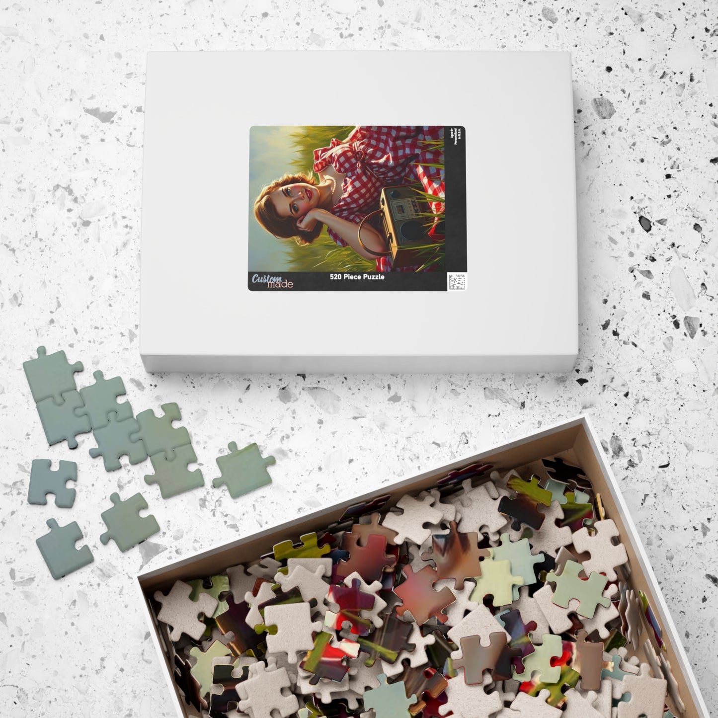 Retro Picnic Puzzle with Vintage Radio Design, Jigsaw for Family Game Night Home Entertainment, Creative Gift Idea, Mindful Brain Teaser Puzzle The Puzzle Chest