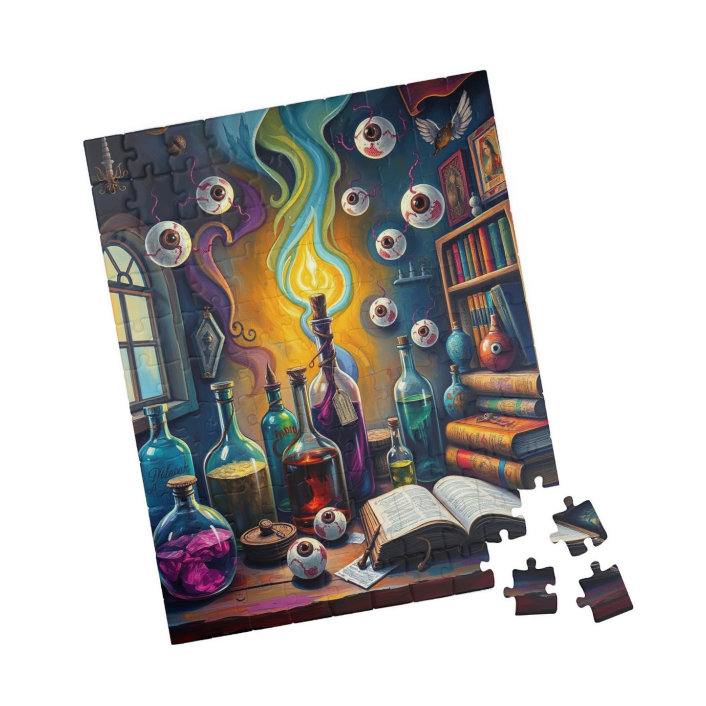 Mystical Potion Lab Jigsaw Puzzle, 110, 252, 520-piece Puzzle for Game Night, Halloween Family or Solo Activity, Gift for Friend