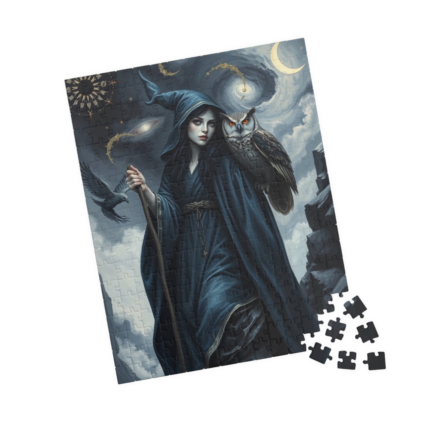 Mystical Night Witch Puzzle, 110-1014 Piece | Enchanting Fantasy Dark Art, Witchcraft Decor, Mindful Activity, Gift for Puzzle Lovers, Home