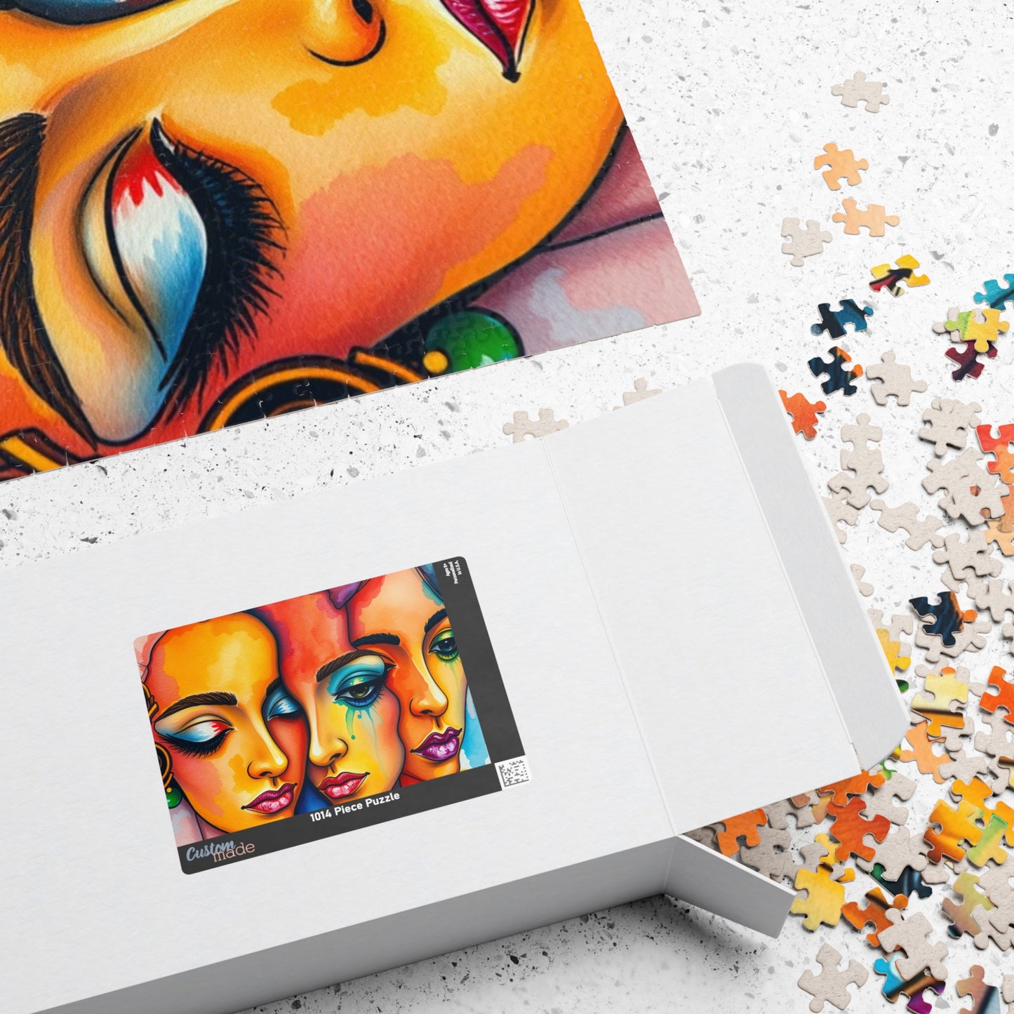 Blended Faces Abstract Jigsaw Puzzle (110-1014 Piece), Surreal Overlapping Watercolor Faces, Quiet Time Activity, Puzzle Lover Unique Gift Puzzle The Puzzle Chest
