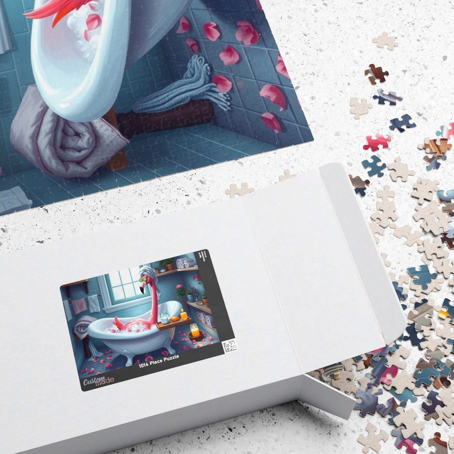 Flamingo Puzzle - 110, 252, 520, 1014-piece, Spa Vibes, Holiday Birthday Gift for Flamingo Lovers, Family Activity, Home Decor, Puzzle Night