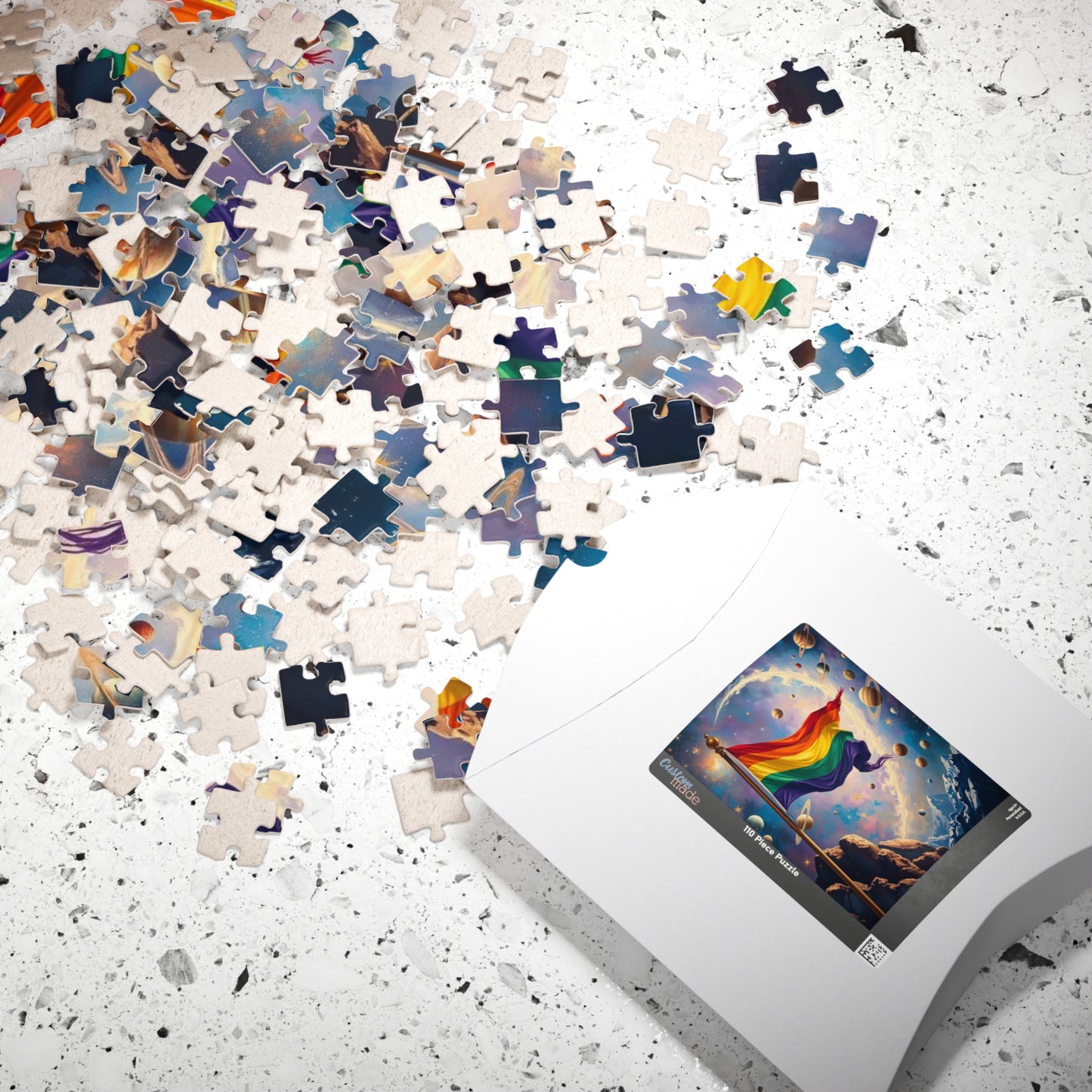 Space Pride Flag Jigsaw Puzzle - 110-1014 Piece LGBTQ+ Gift, Puzzle Enthusiast, Fun Family Activity, Colorful Decor, Inclusive Hobby