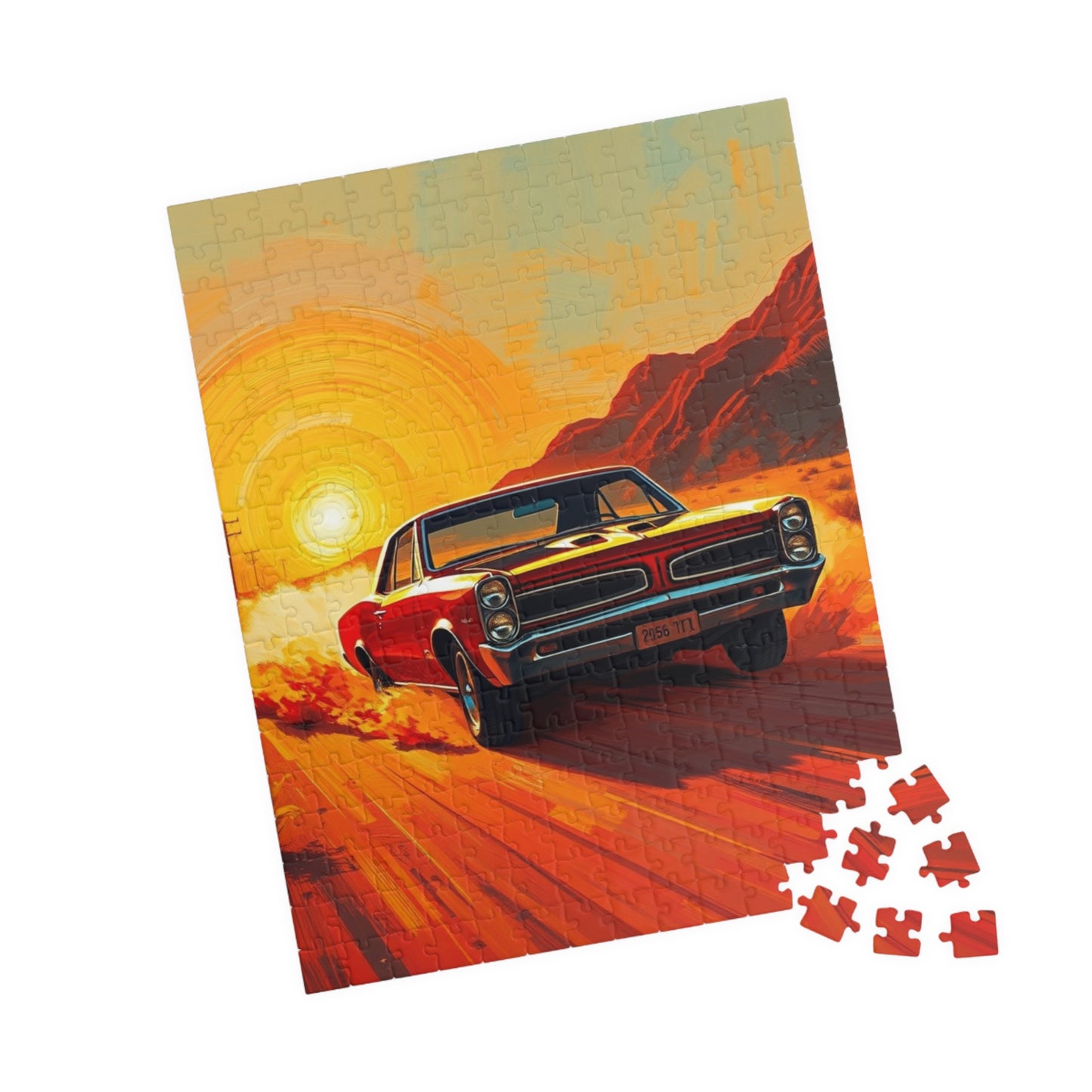 Retro Car Puzzle - Classic 1966 GTO Jigsaw Game, Vintage Artwork, Auto Lover Gift, Family Game Night, Home Entertainment, Car Enthusiast Puzzle The Puzzle Chest