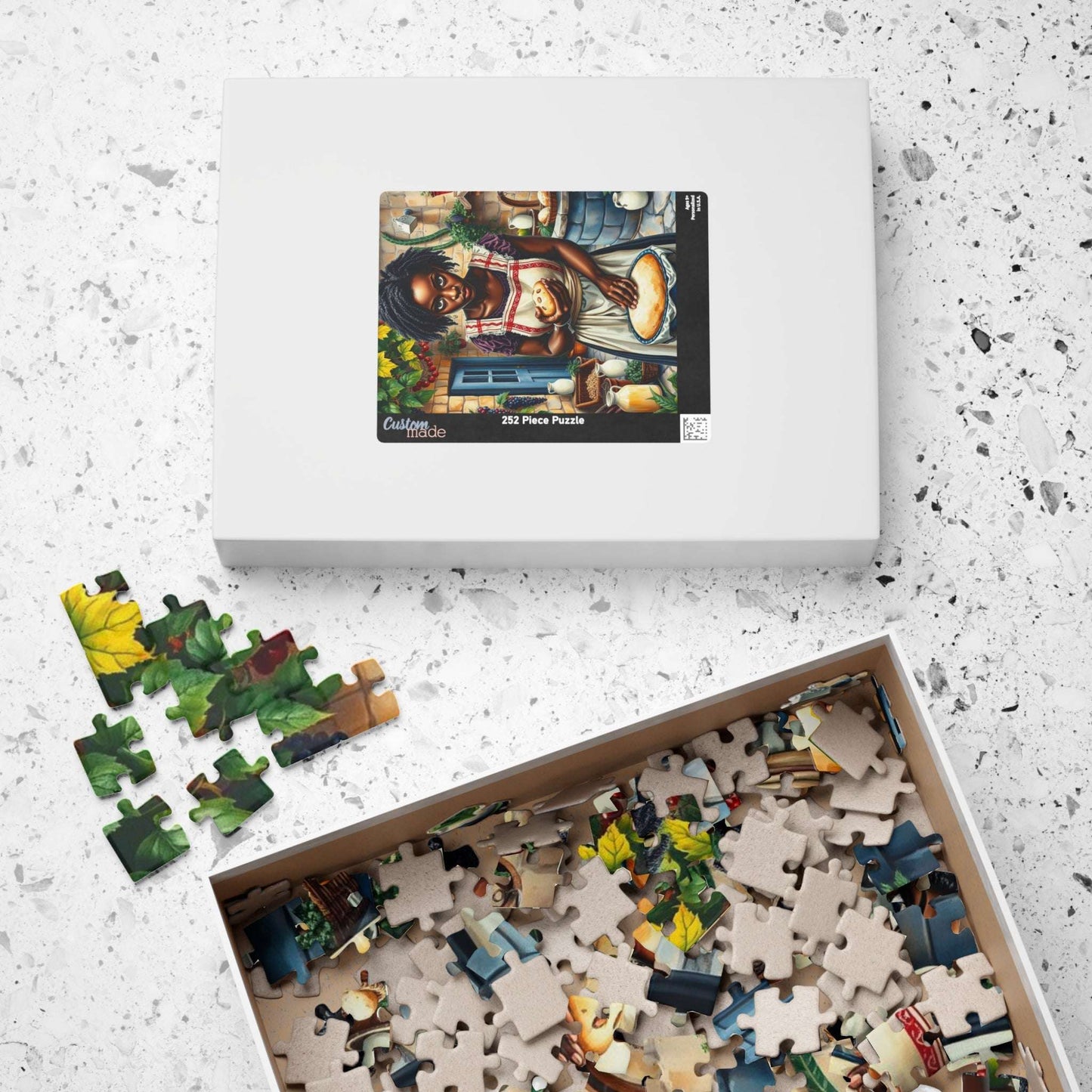 Country Kitchen Jigsaw Puzzle – Black Woman Baking Bread, Afrocentric Gift for Indoor Activity, Family Fun, Holiday or Birthday Puzzle The Puzzle Chest