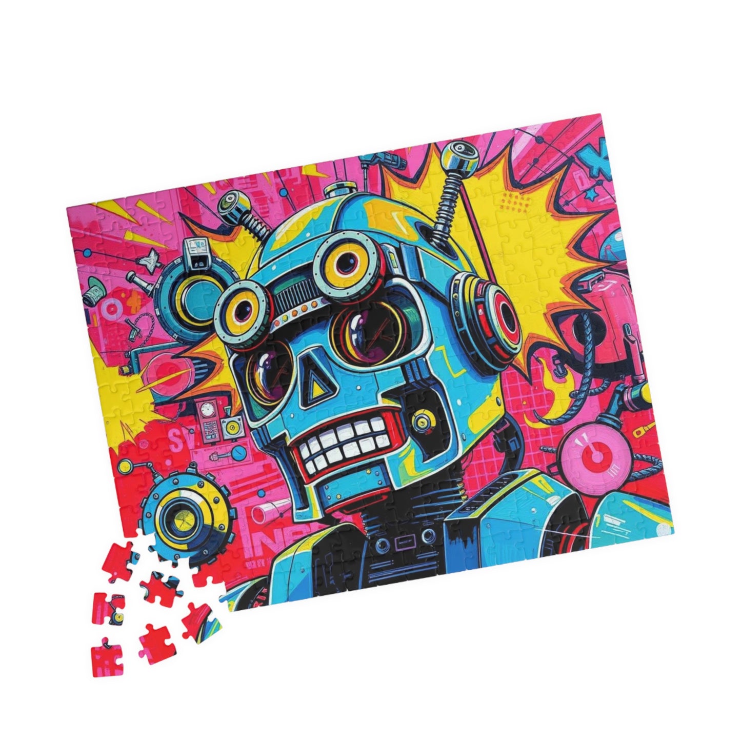 Whimsical Robot Puzzle, Colorful Pop Art Puzzle for Adults, Fun Gift for Family Game Night, Creative Birthday Holiday Gift Idea Puzzle The Puzzle Chest