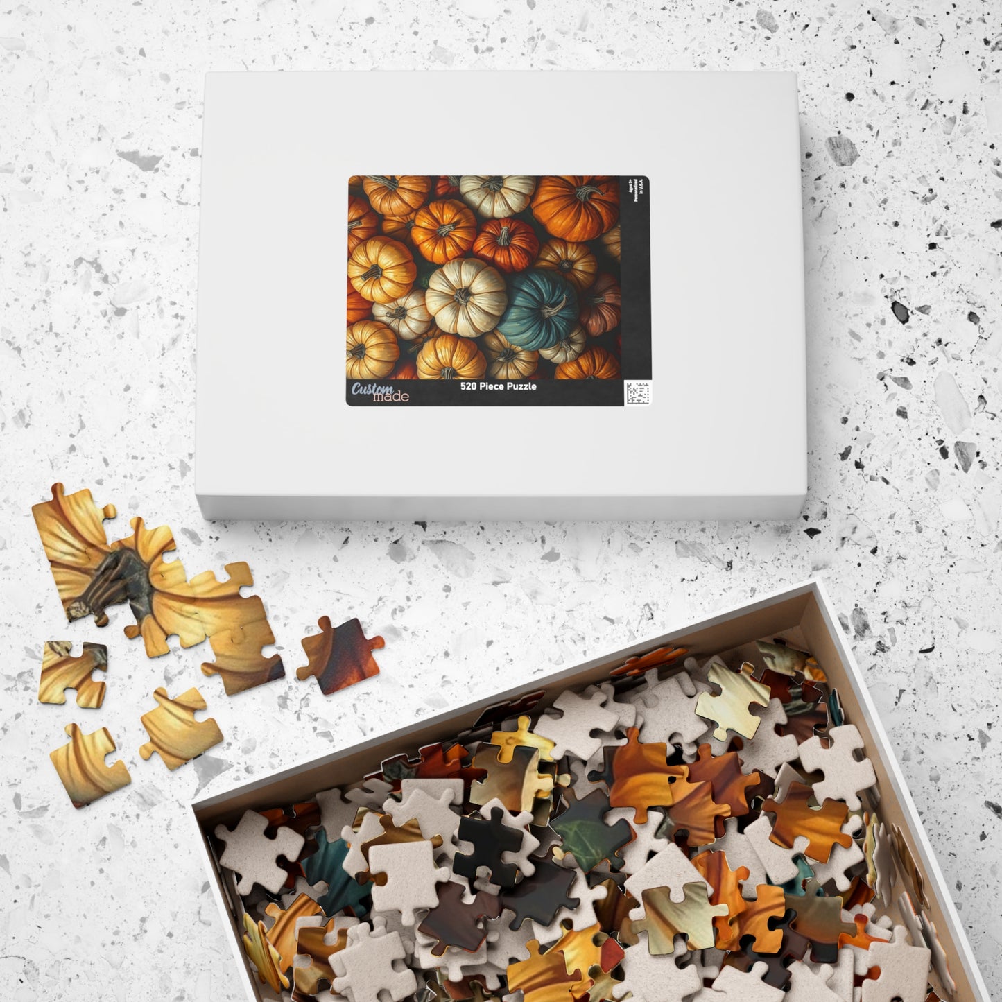 Chaotic Autumn Pumpkin Puzzle, Colorful Overlapping Harvest Design, Fun and Engaging Fall Jigsaw Game for Puzzle Lover and Art Enthusiasts Puzzle The Puzzle Chest