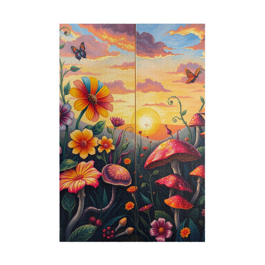 Whimsical Botanical Garden Puzzle, Magical Nature Game for Adults, Dreamy Sunset and Enchanted Floral Scene, Relaxing Gift for Fantasy Lover 1014 pcs (Vertical) Puzzle The Puzzle Chest
