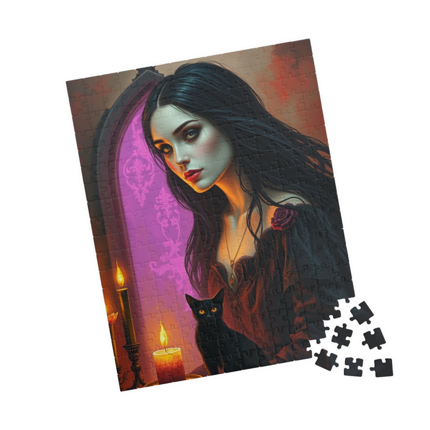 Gothic Witch Jigsaw Puzzle for Adult, Unique Gift for Fantasy Dark Art Lover and Puzzle Enthusiast, Mindful Activity, Quiet Leisure Solo Fun Puzzle The Puzzle Chest