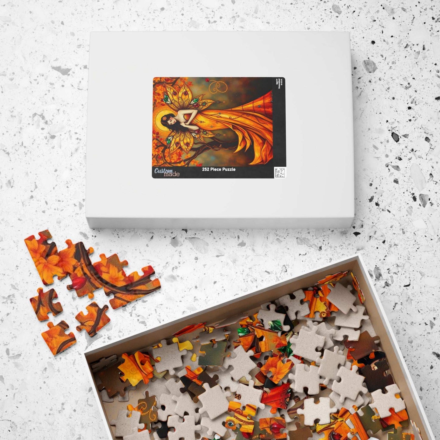 Bejeweled Autumn Fairy Jigsaw Puzzle, Mythical Fantasy Art, 110-1014 Pieces, Enchanting Unique Gift for Puzzle Lover, Family Fun Activity Puzzle The Puzzle Chest