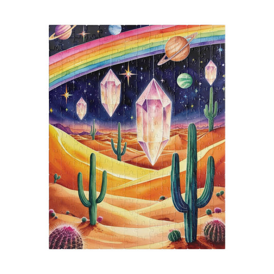 Trippy Desert Dreams Puzzle, Surreal Landscape Night Sky Jigsaw Adult Game, Mind-Bending Puzzle Enthusiast Gift, Unique Psychedelic Art 252 pcs (Vertical) Puzzle The Puzzle Chest