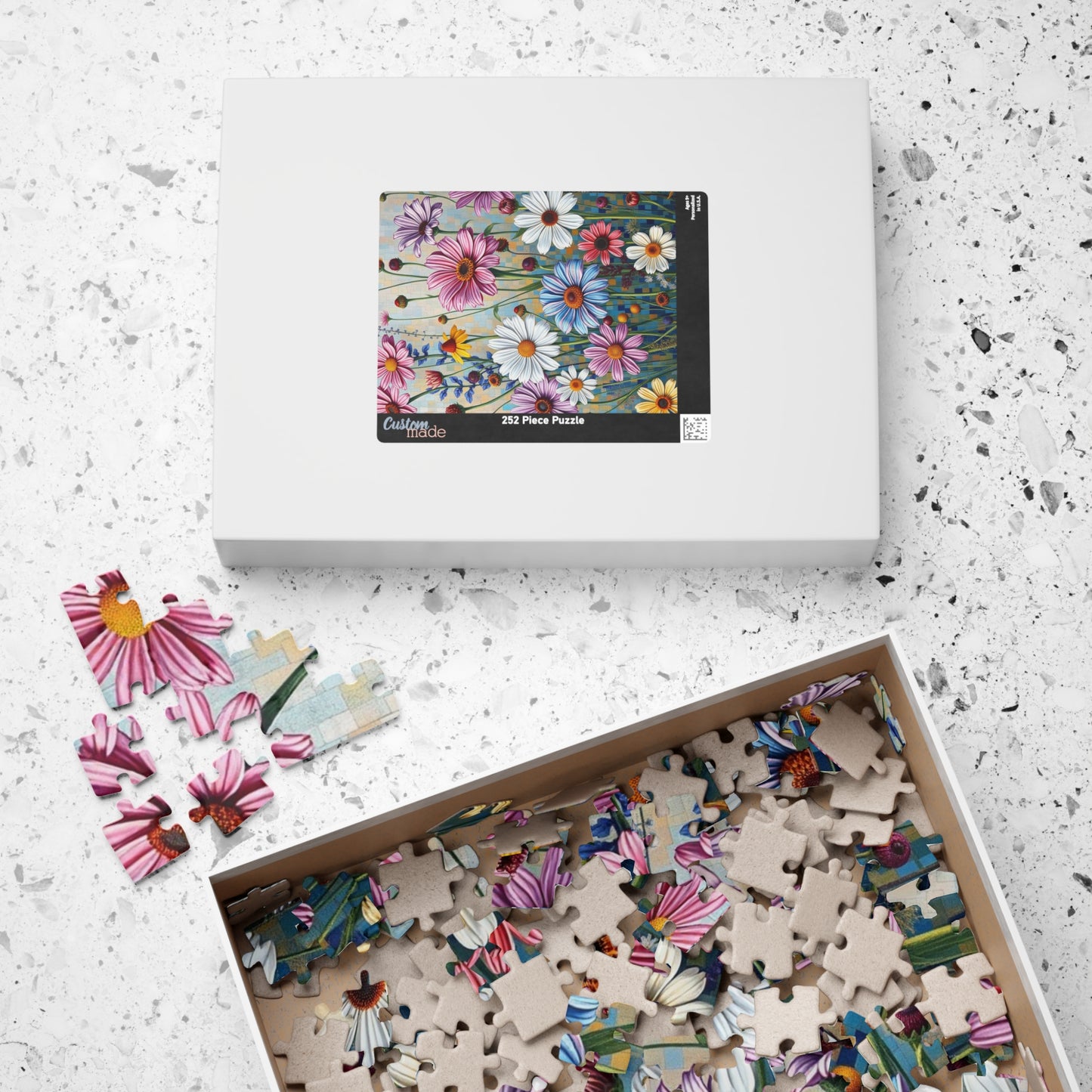 Floral Mosaic Puzzle - Beautiful Flower Design, Jigsaw Game for Nature Lovers Art Enthusiasts, Family Fun Game Puzzle The Puzzle Chest