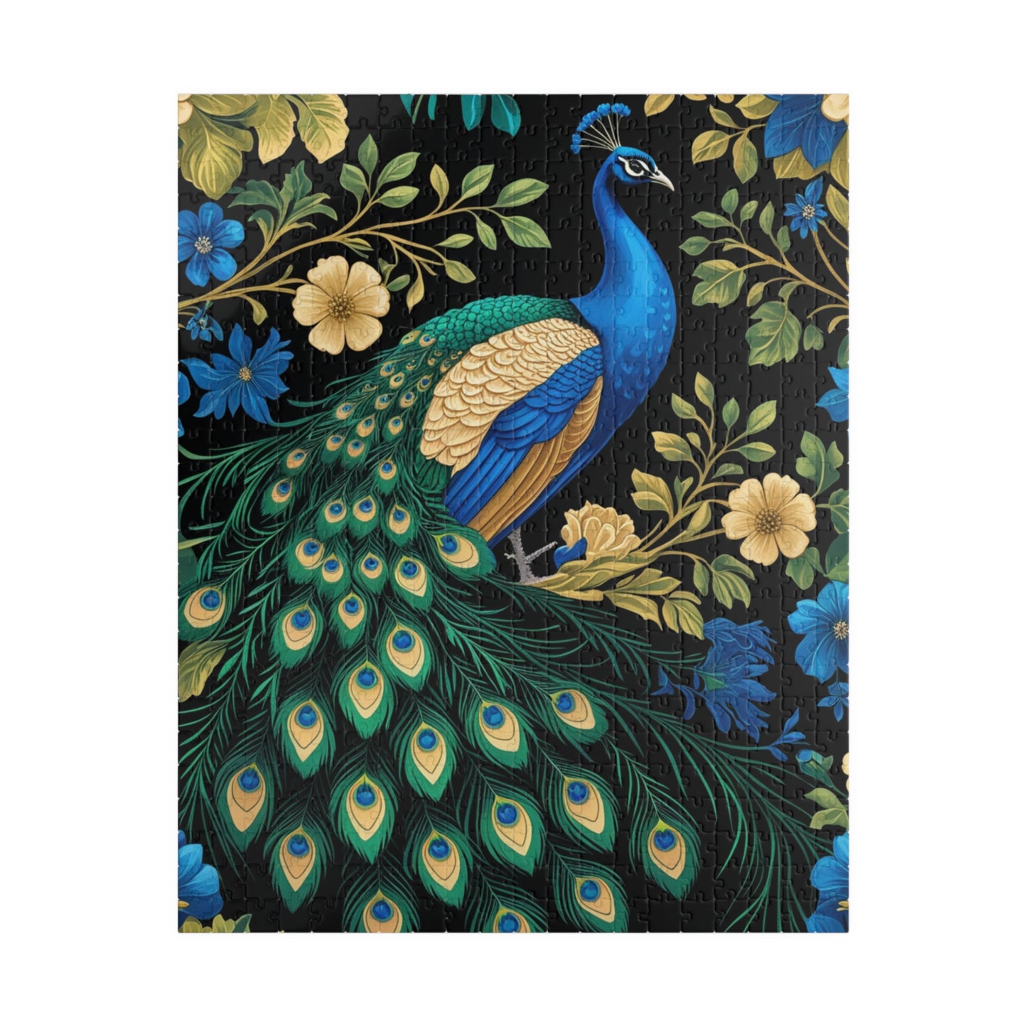 Vintage Peacock Jigsaw Puzzle, Floral Flower Bird Art Design, Tabletop Game Family Activity, Best Gift Animal Lover Puzzle Enthusiast, Hobby 520 pcs (Vertical) Puzzle The Puzzle Chest