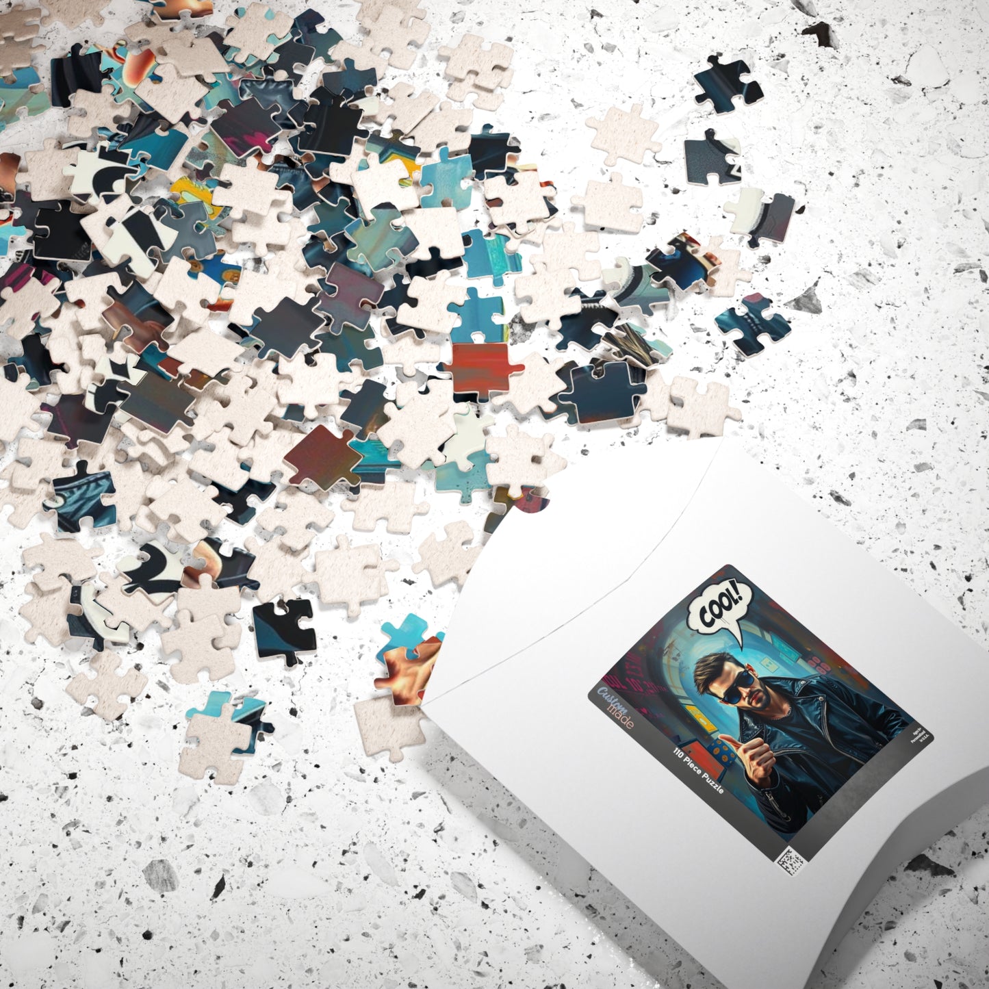 Cool Vibe Puzzle - Pop Art Jigsaw Game, Fun Gift for Friend, Family, Game Night, Unique Nostalgic Birthday/Christmas Present, Vintage Design