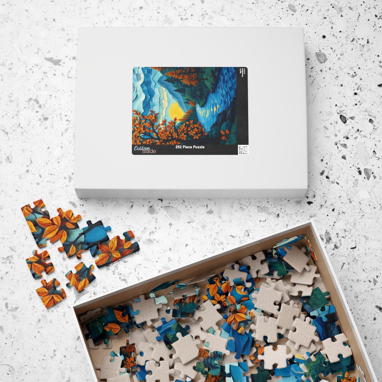 Mosaic Autumn Sunrise Landscape Jigsaw Puzzle, Fun Family Activity, Gift for Nature Enthusiasts Puzzle The Puzzle Chest