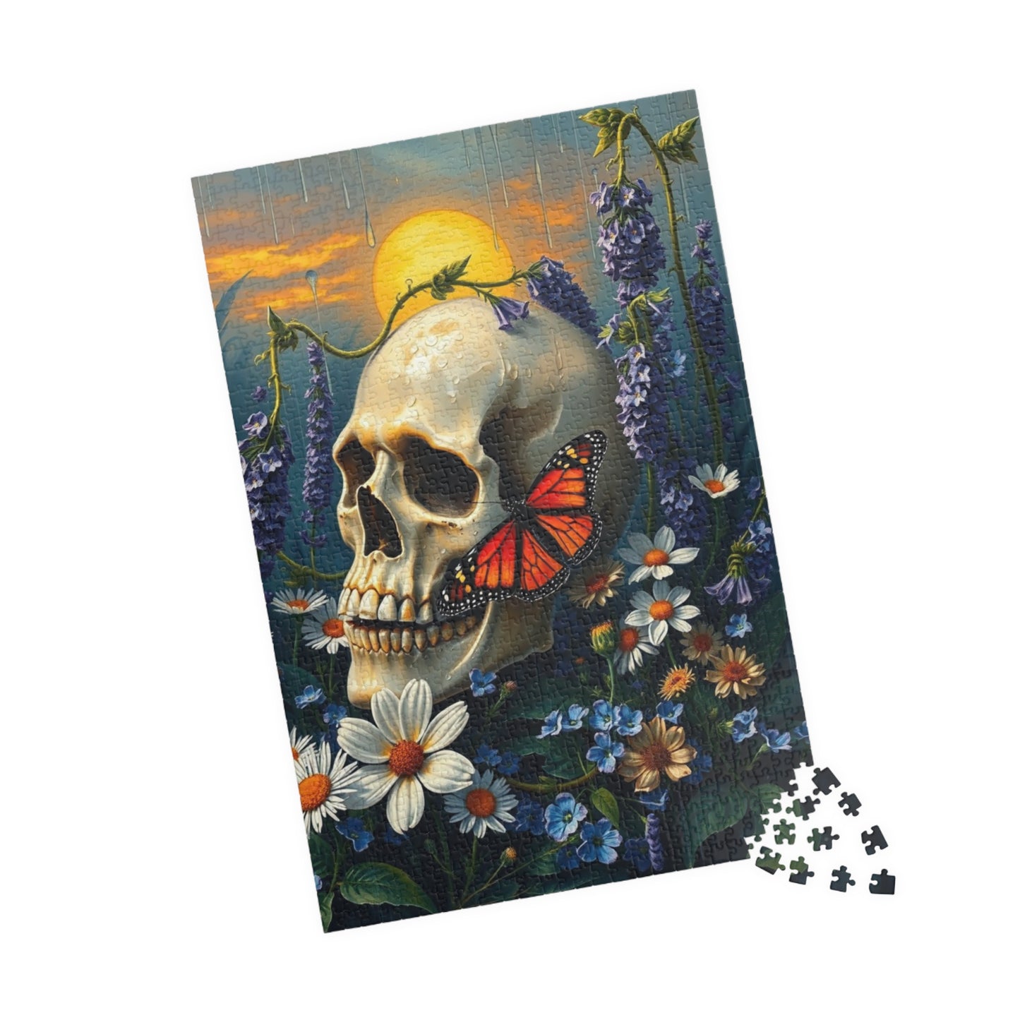 Skull and Butterfly Puzzle, Artistic Dark Art Jigsaw Puzzle for Adults, Unique Gothic Artwork Puzzle Lover Gift, Relaxing Fun Solo Activity Puzzle The Puzzle Chest