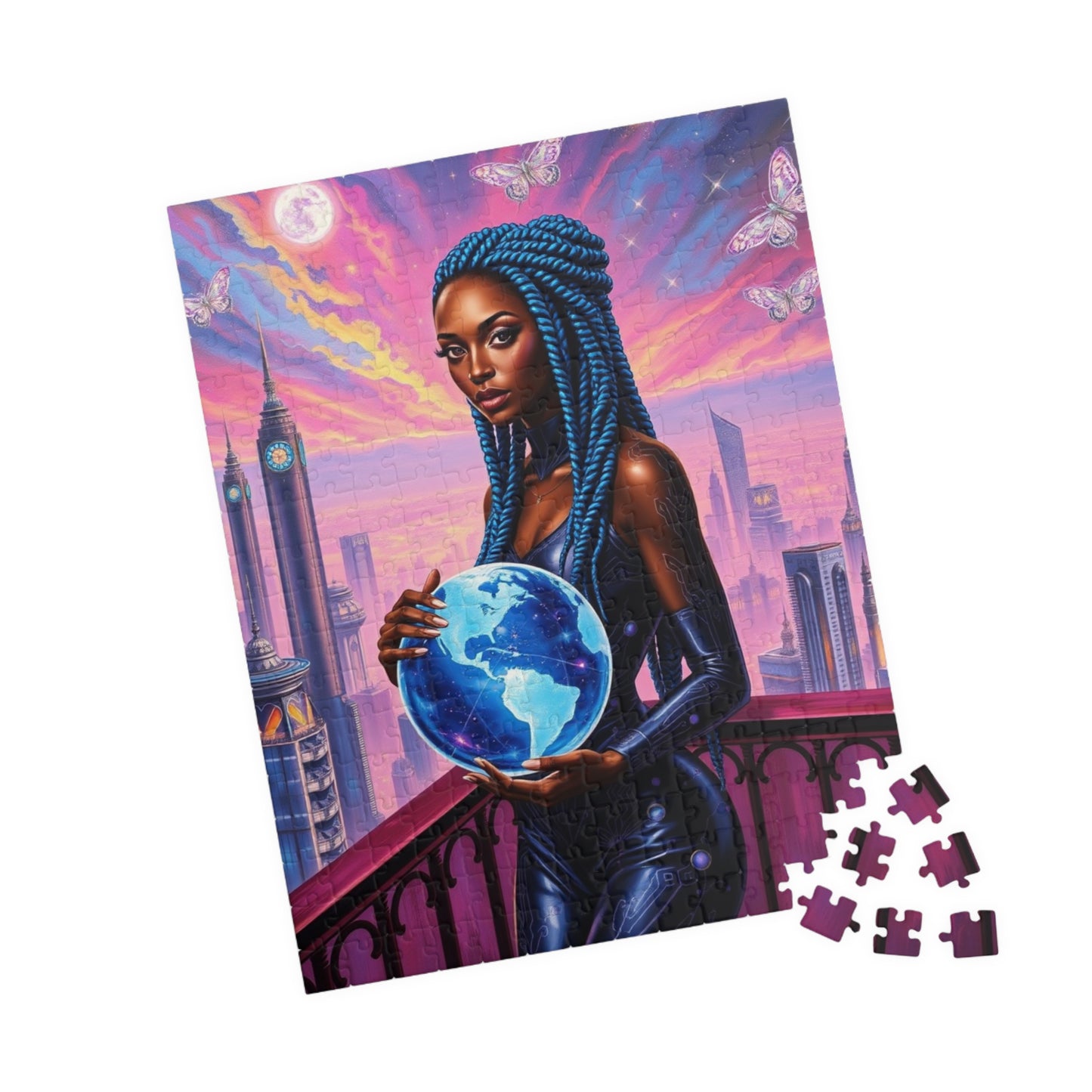 Futuristic African American Woman Art Puzzle - Empowering Black Female Representation, Mindful Activity, Art Lover Gift, Family or Solo Fun Puzzle The Puzzle Chest