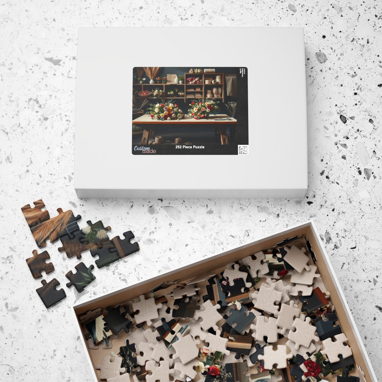 Floral Arrangement Workshop Puzzle, Cozy Flower Studio Bouquet Making Scene Jigsaw Game, Challenging Relaxing Activity, Mindfulness, Gift Puzzle The Puzzle Chest