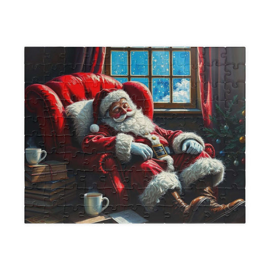 Cozy Santa Jigsaw Puzzle for Adults Holiday Fun, Christmas Themed Puzzle 110 pcs (Horizontal) Puzzle The Puzzle Chest