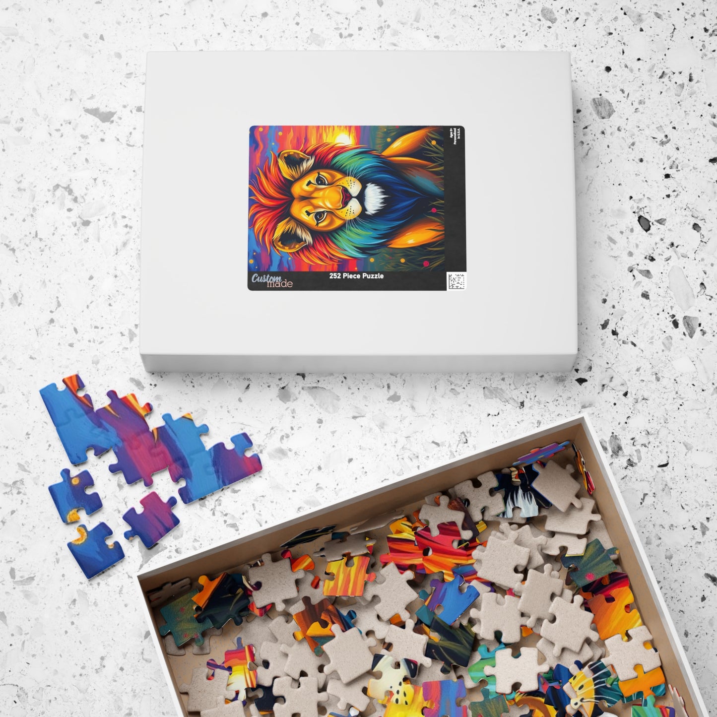 Vibrant Lion Jigsaw Puzzle, Colorful Animal Jigsaw Game for Family Fun, Kids and Adults, Gift for Friends, Home Entertainment, Brain Teaser Puzzle The Puzzle Chest