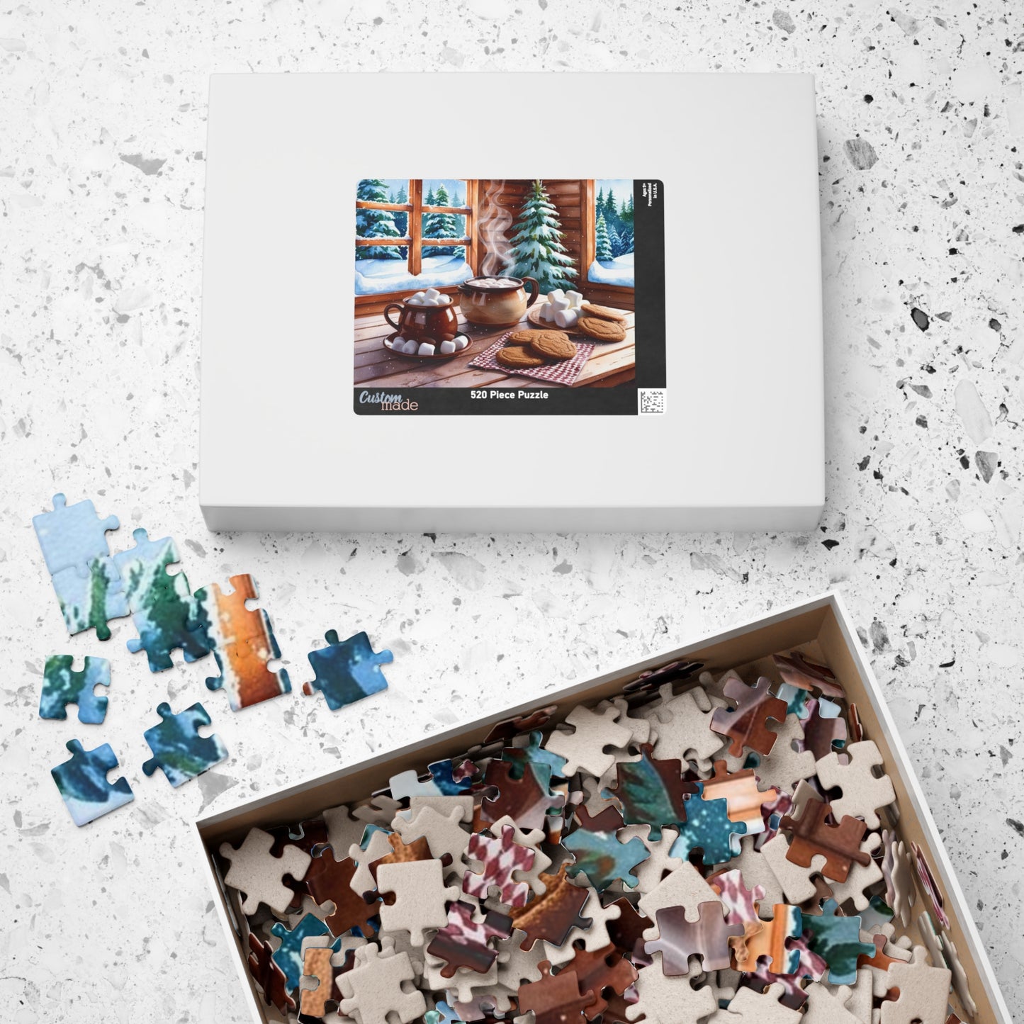 Cozy Cabin Kitchen Jigsaw Puzzle - Snowy Forest Winter Scene, Puzzle Lover Gift for Friends, Solo Fun or Family Activity Puzzle The Puzzle Chest