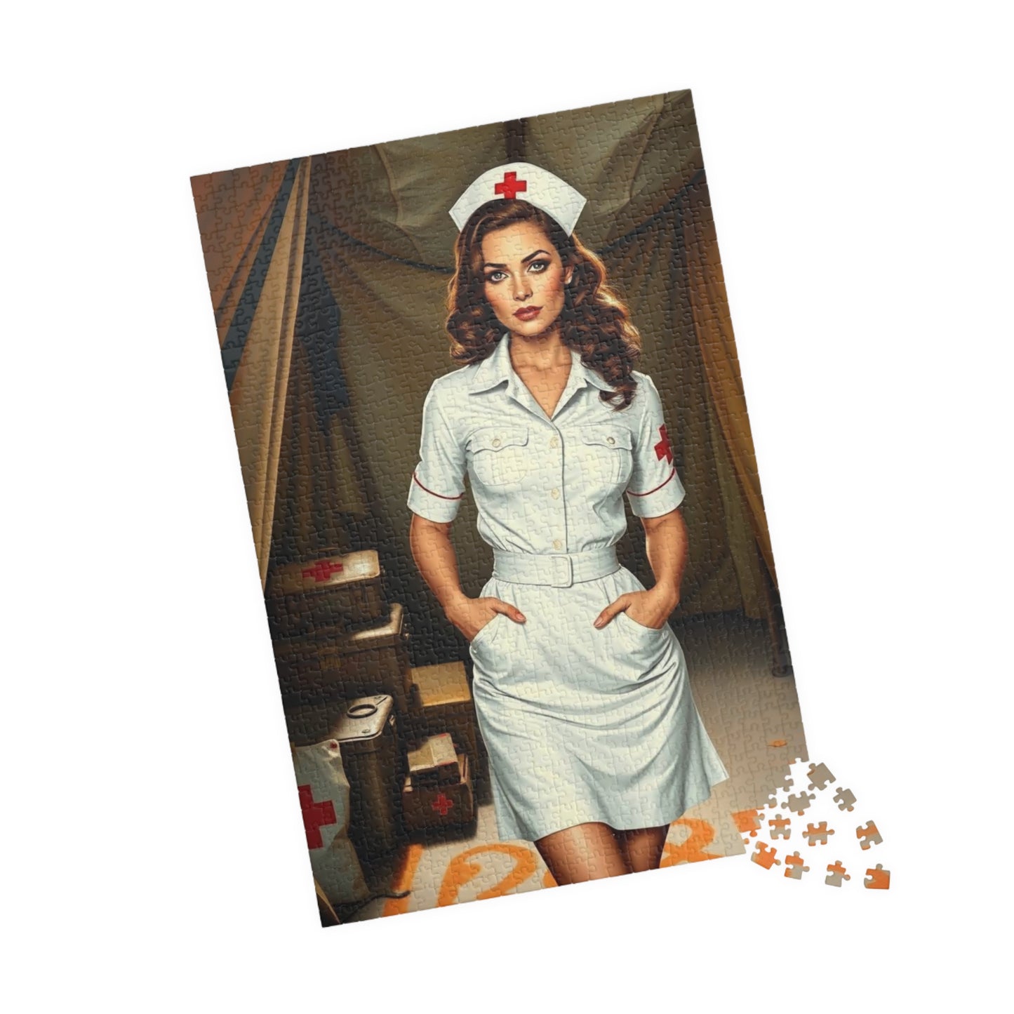 Vintage Nurse Jigsaw Puzzle, Retro Art Puzzle Gift for Health Care Workers, Puzzle Loving Friends, Home Entertainment Fun Family Activity Puzzle The Puzzle Chest