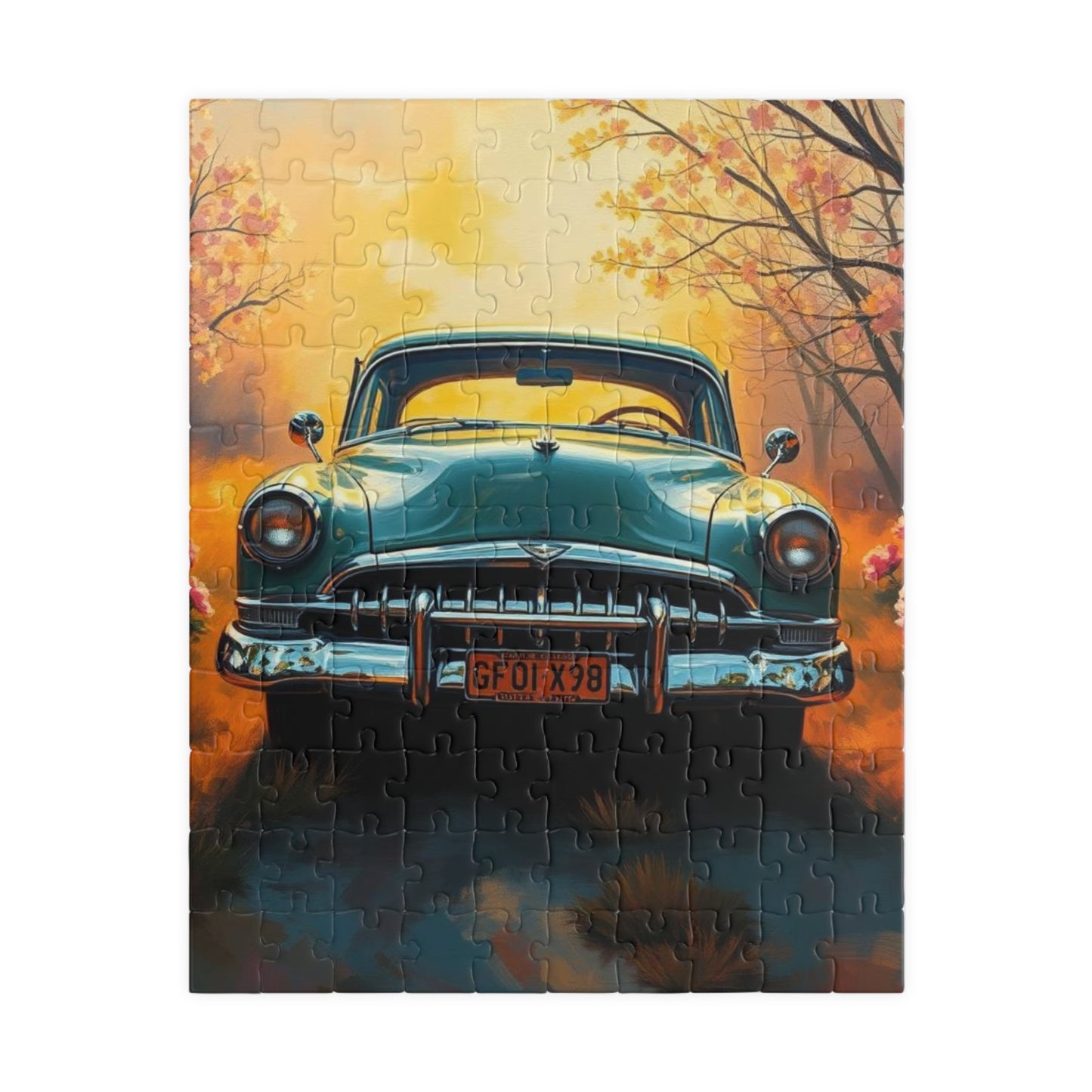 Fall Vintage Car Puzzle - 110, 252, 520, 1014-piece, Nostalgic Autumn Jigsaw for Car Lovers, Gift for Father's Day, Family Game Night 110 pcs (Vertical) Puzzle The Puzzle Chest