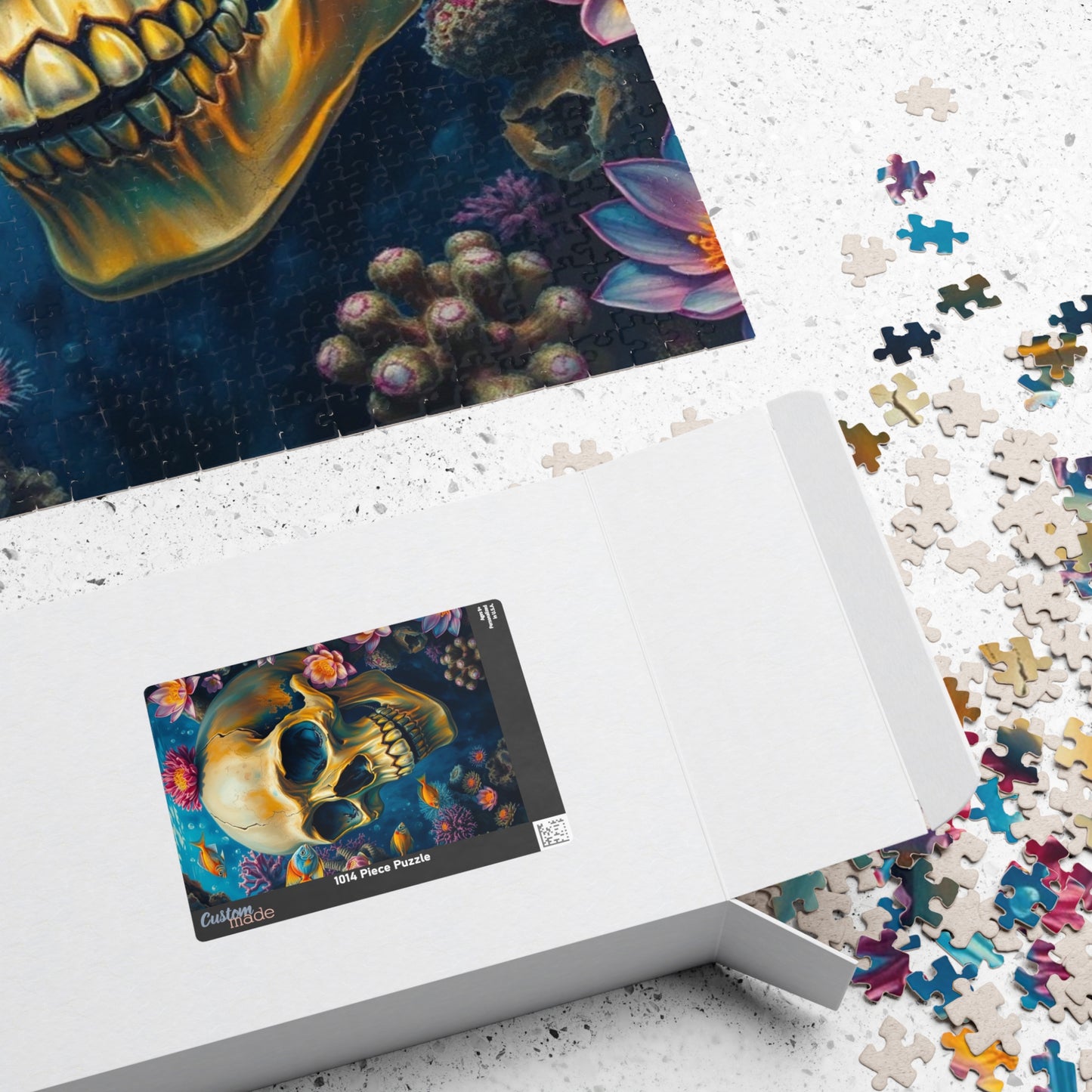 Skull Ocean Puzzle, Unique Skull Artwork, 110-1014 Piece Gothic Adult Jigsaw Game, Gift for Puzzle Enthusiast, Perfect Home Entertainment Puzzle The Puzzle Chest