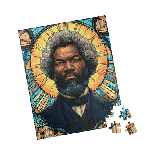 Frederick Douglass Jigsaw Puzzle – Afrocentric Historical Puzzle, Stained Glass Art, Black History Puzzle, Educational Puzzle for Adults and Teens, Inspirational African American Figure 110 pcs (Vertical) Puzzle The Puzzle Chest