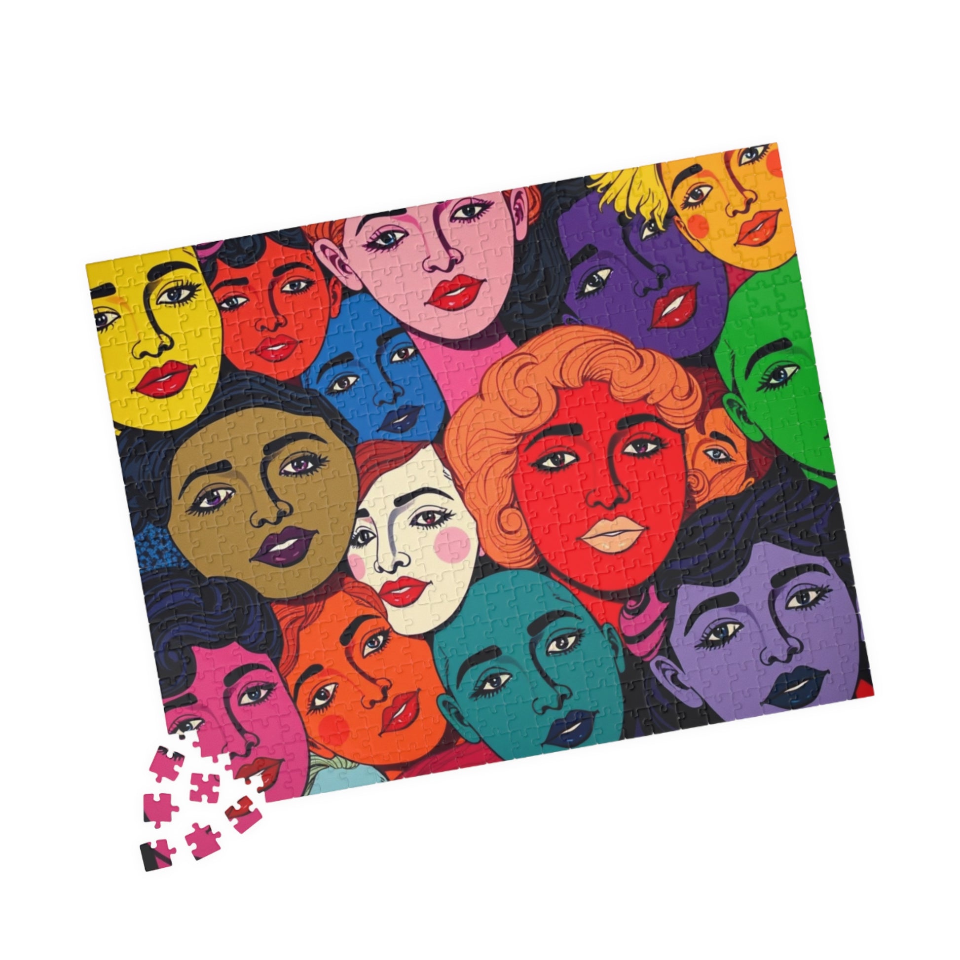 Colorful Women Faces Puzzle, 110, 252, 520, 1014-piece Pop Art Jigsaw, Unique Artwork, Gift for Her, Family Activity, Creative Hobby Puzzle The Puzzle Chest