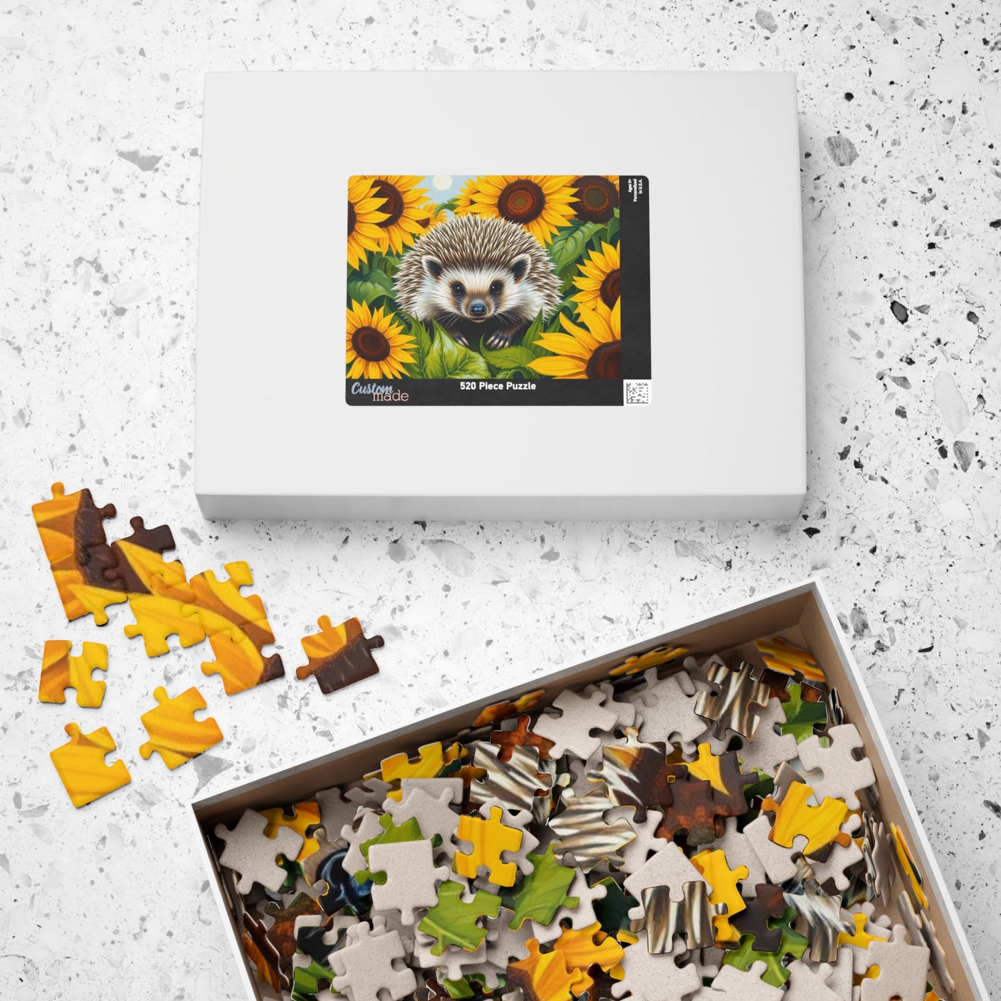 Hedgehog in Sunflowers Jigsaw Puzzle - Nature Lovers Gift, Family Activity, Mindfulness Hobby, Home Entertainment, Fun Challenge Puzzle The Puzzle Chest