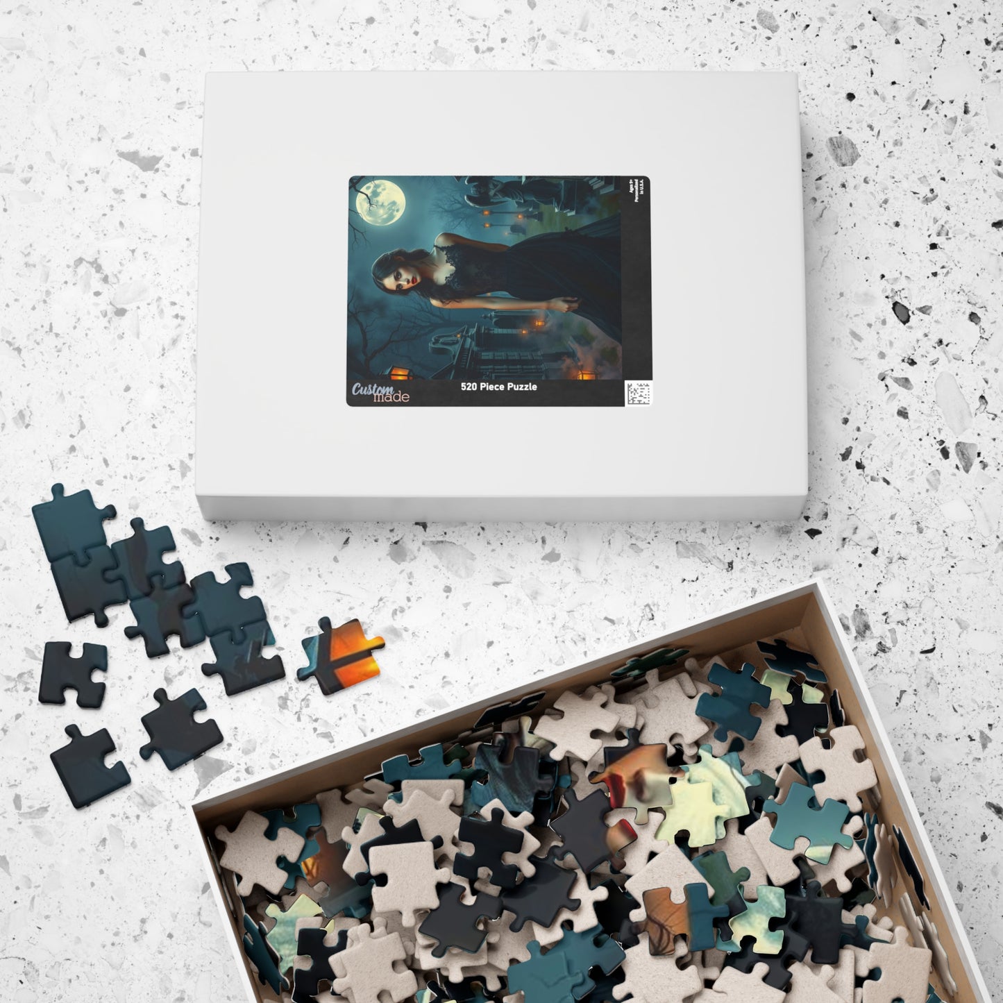 Gothic Moonlit Puzzle, Dark Fantasy Art, Spooky Decor, Halloween Gift for Puzzle Loving Friends, Family Activity, Unique Home Entertainment Puzzle The Puzzle Chest