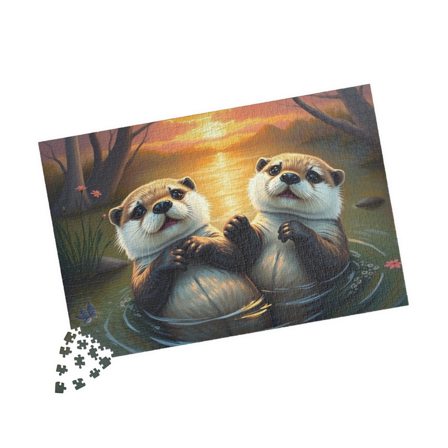 Cute Otters Jigsaw Puzzle for Families, Fun Game Night Activity, Nature Lovers Gift for Friends, Home Entertainment, Brain Teaser Puzzle The Puzzle Chest