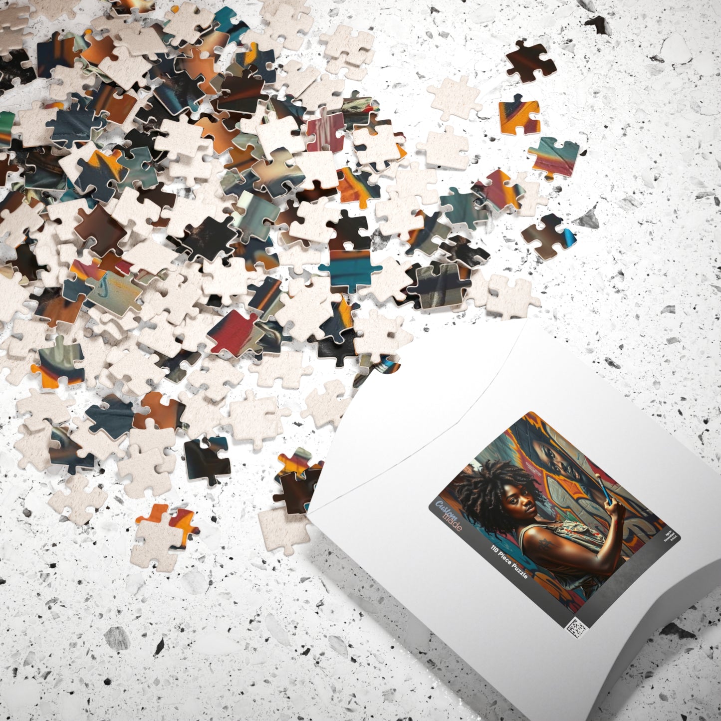 Graffiti Jigsaw Puzzle - Black Art Urban Street Scene, African American Woman Artwork, Afrocentric Gift for Artists and Art Lovers, Unique Puzzle The Puzzle Chest