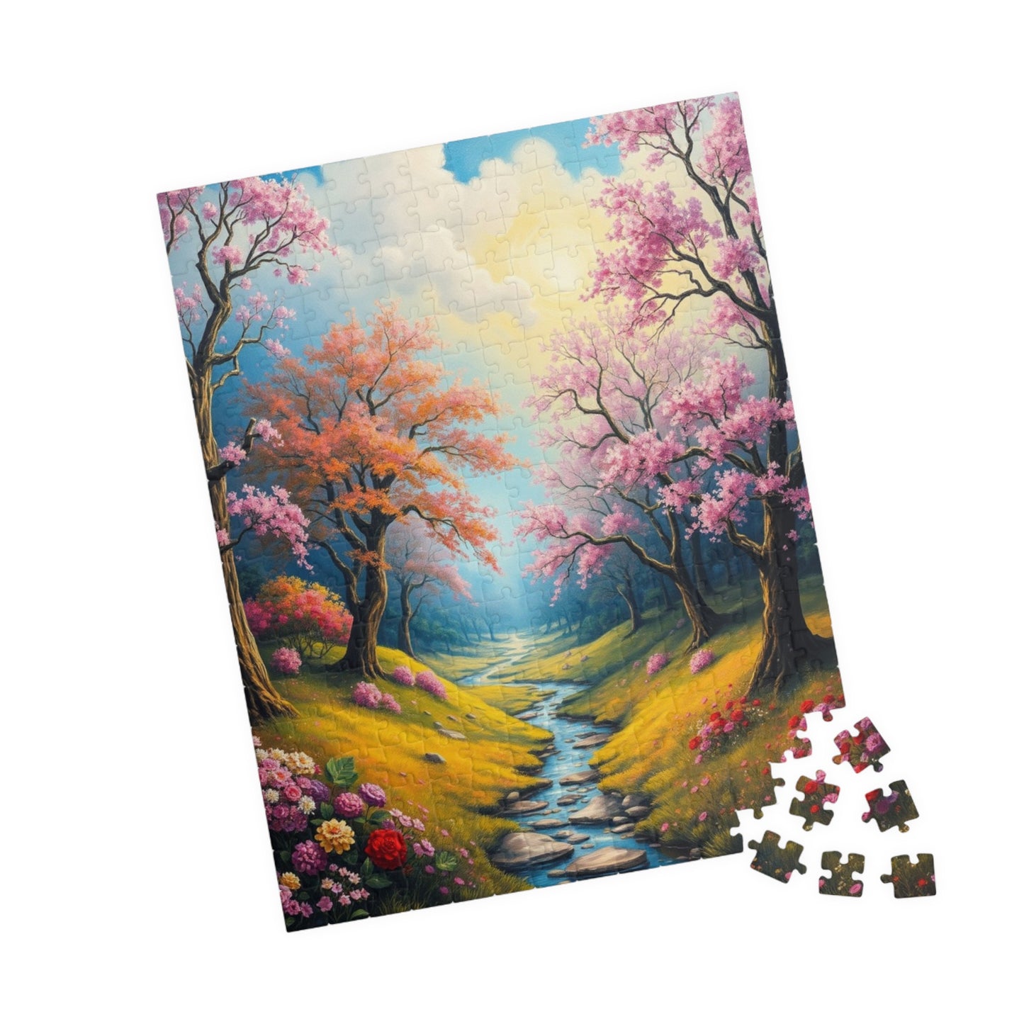 Puzzle, Spring Landscape with Colorful Trees Flowers and Greenery - 110-1014 Piece Jigsaw, Family Activity, Home Decor, Stress Relief, Gift Puzzle The Puzzle Chest