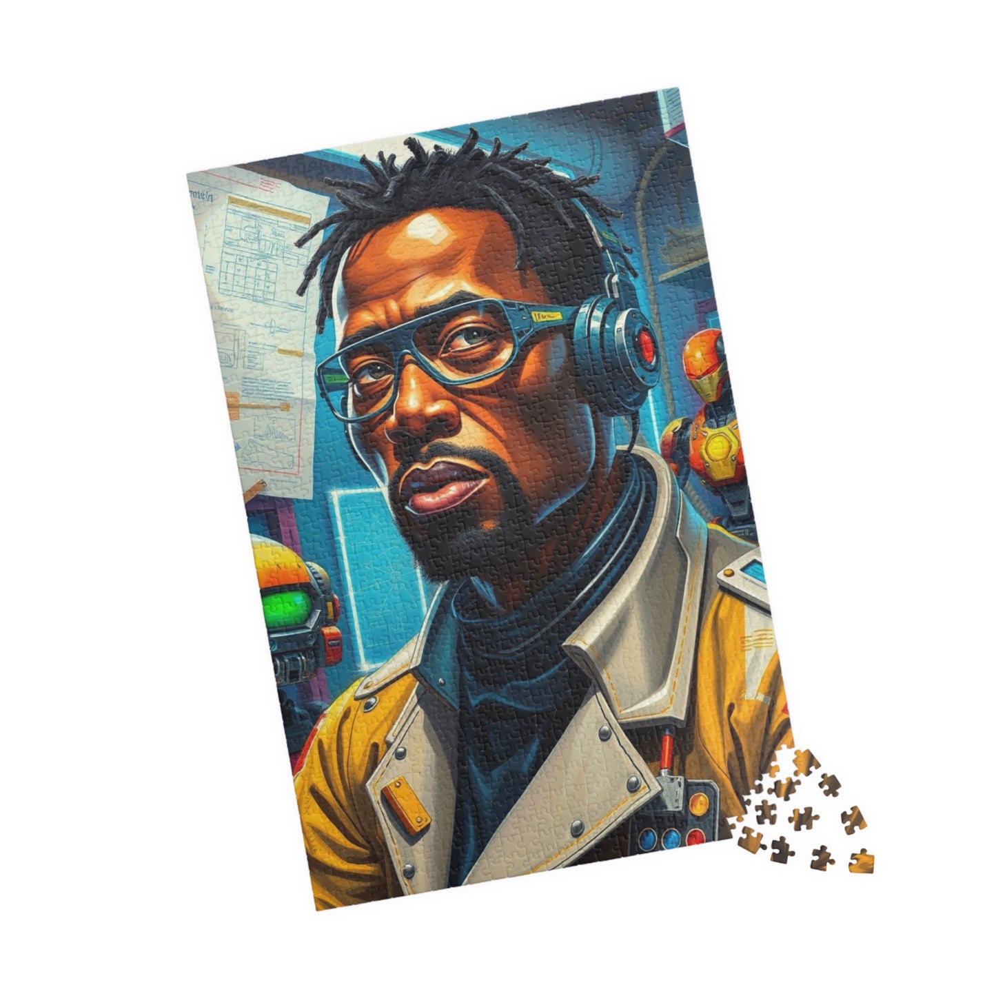 Futuristic Black Gamer Puzzle, Unique African American Art Jigsaw Game, Gift for Puzzle Lovers, Fun Family Activity, Entertaining Pastime Puzzle The Puzzle Chest