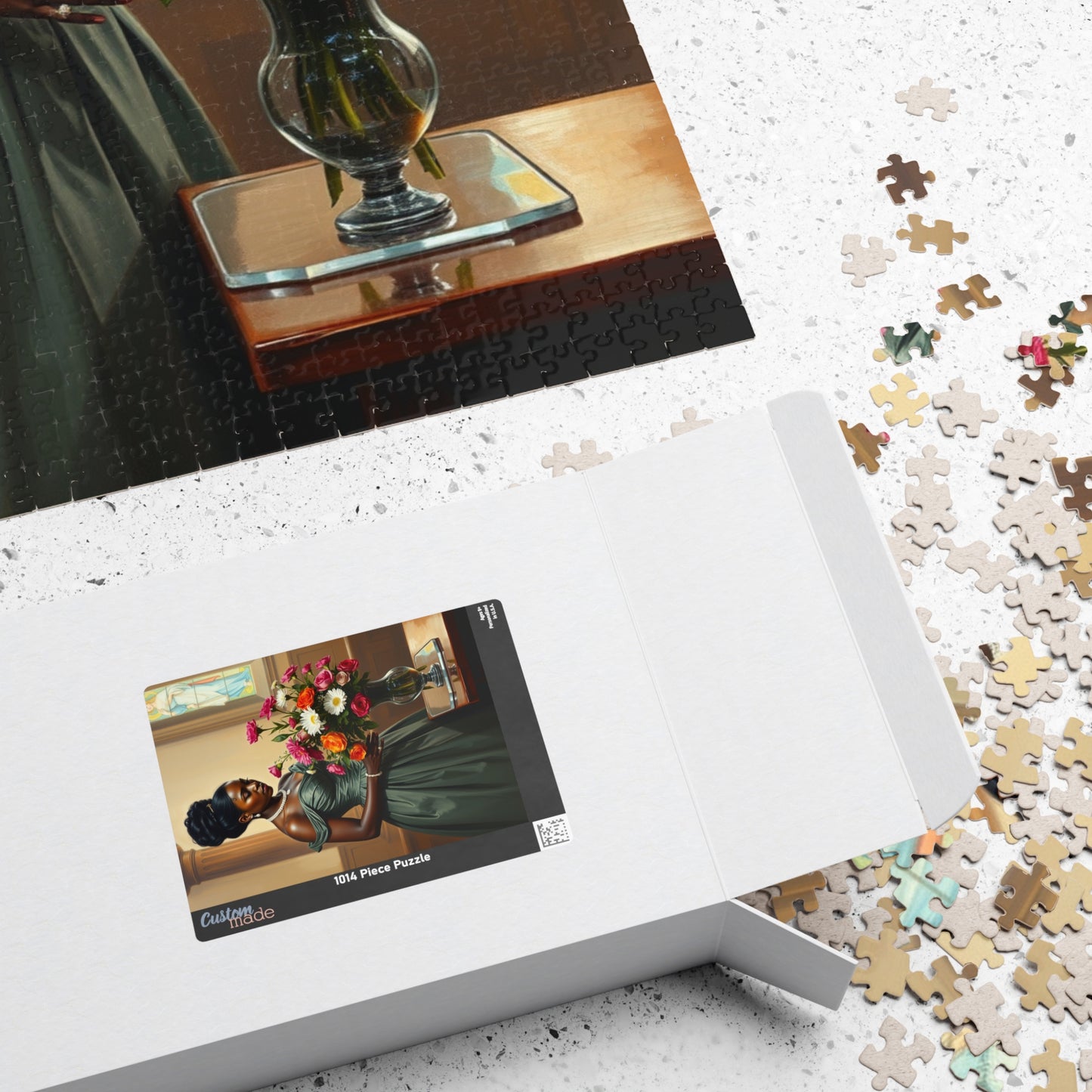 Elegant Black Woman Puzzle, Victorian Style African American Lady Arranging Flowers by Church Altar, Hobby Gift for Puzzle Lover Puzzle The Puzzle Chest