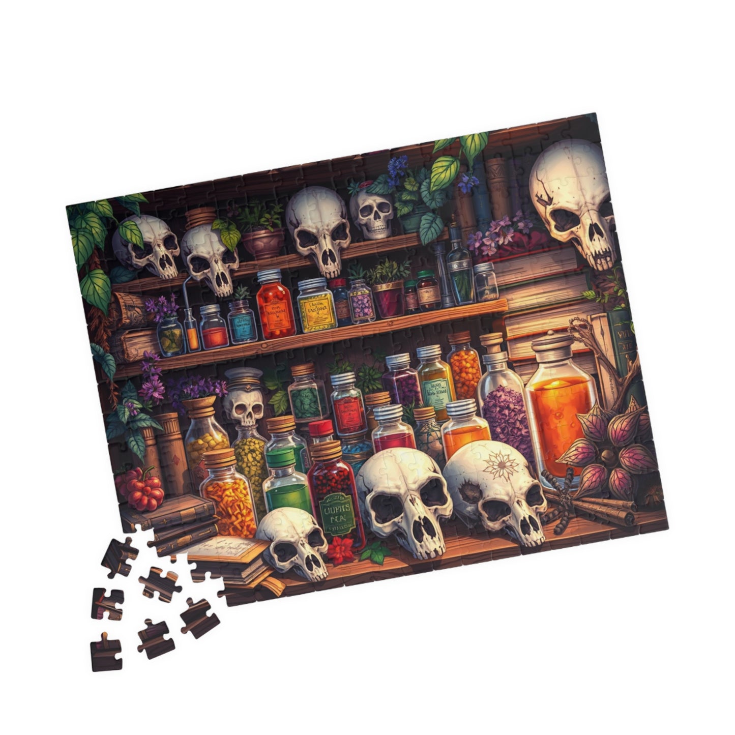 Skull Potion Shop Puzzle - Halloween Decor, Gift for Puzzle Lovers, 110 to 1014-Piece Fun, Perfect for Family Game Night, Gothic Home Decor The Puzzle Chest