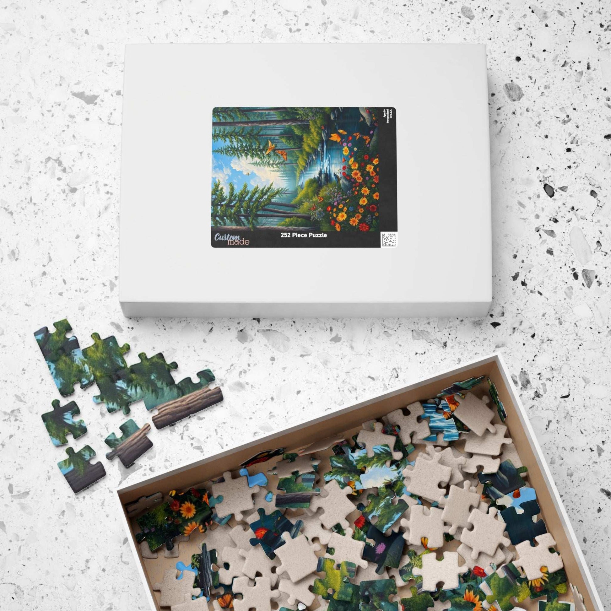 Nature Landscape Puzzle - Scenic Forest Butterflies, Relaxing Family Activity, Gift for Nature Lovers, Adult Jigsaw Game, Eco-Friendly Fun Puzzle The Puzzle Chest