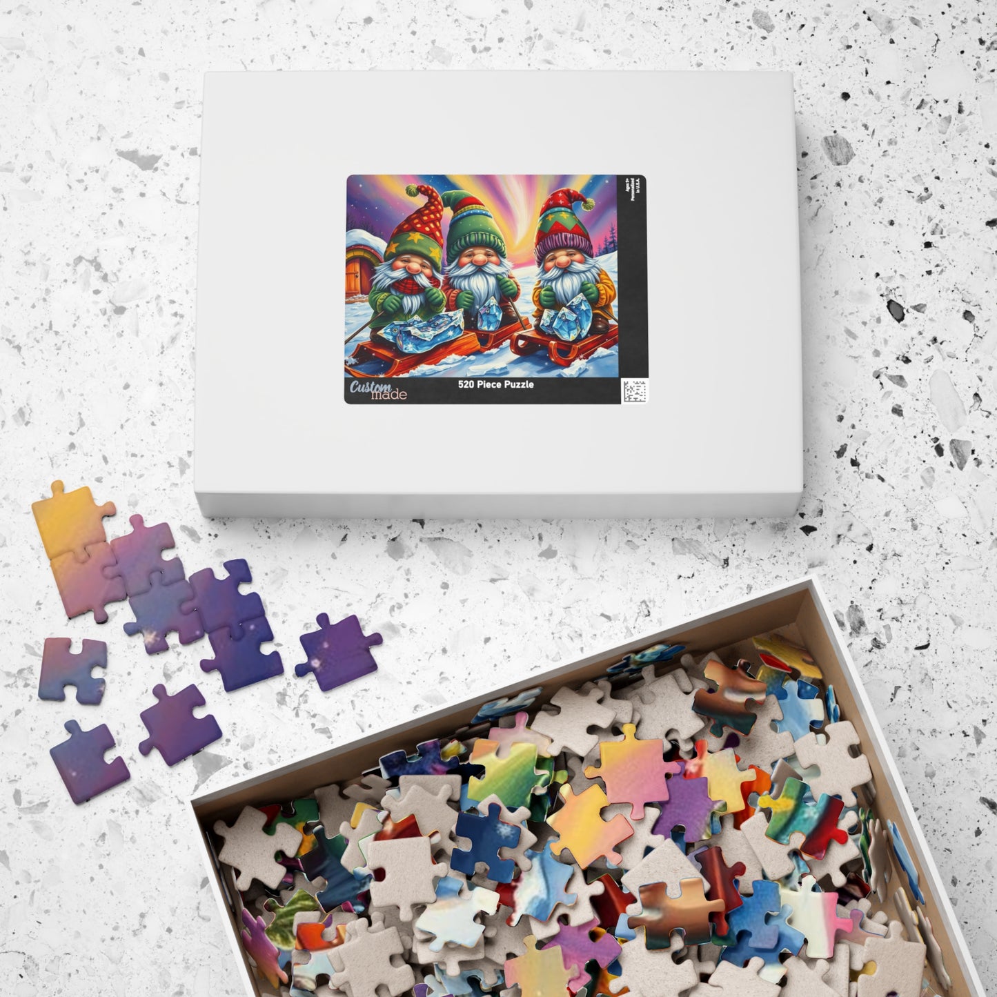 Gnome Ice Fishing Retreat Jigsaw Puzzle, 110-1014-Piece Christmas Jigsaw for Family Fun, Seasonal Decor, Holiday Gift, Festive Activity