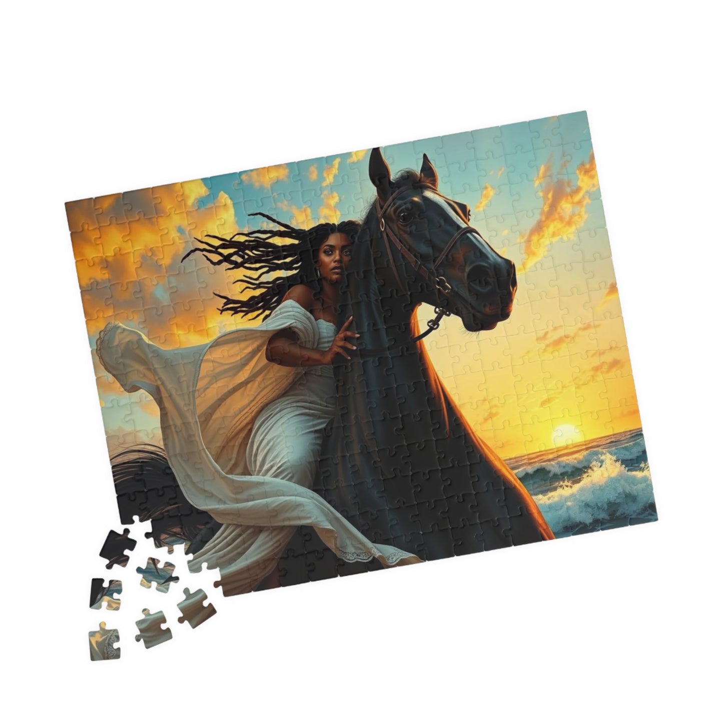 Majestic Horse Puzzle, Equestrian Black Art Jigsaw Puzzle Horse Lover Gift for Friend, Home Entertainment Creative Activity Family Bonding Puzzle The Puzzle Chest