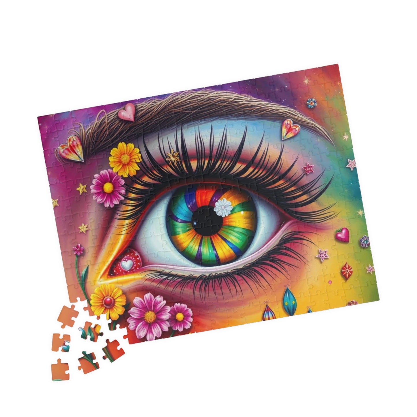 Watchful Heart - LGBTQ+ Pride Surreal Jigsaw Puzzle, Rainbow Eye Puzzle, Colorful Pride Puzzle for Holiday Birthday Pride Month Gift Puzzle The Puzzle Chest
