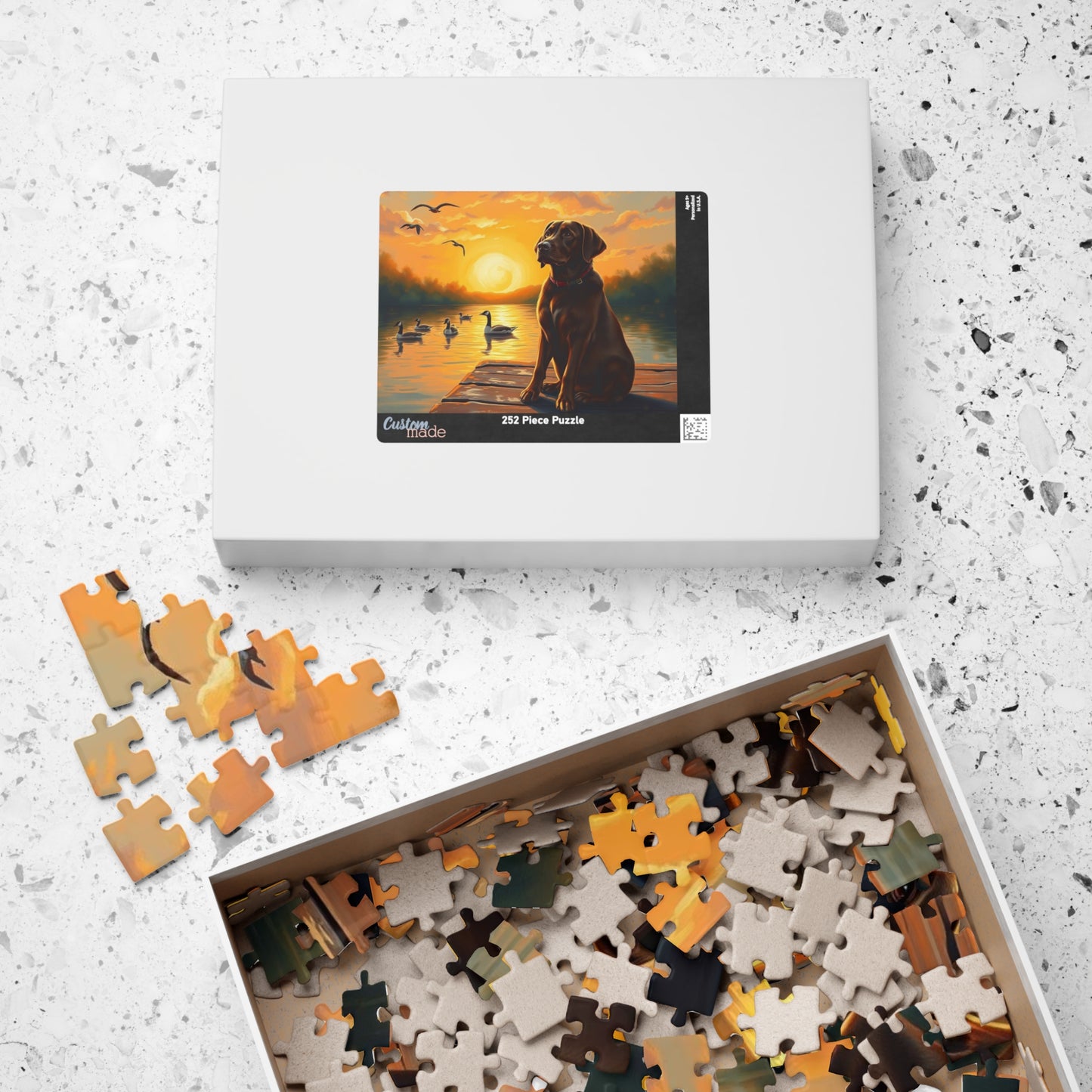 Majestic Sunset Dog Puzzle, Labrador Retriever Jigsaw Game for Family Game Night, Dog Lover Gift, Adult Puzzle for Relaxation, Nature Scene Puzzle The Puzzle Chest