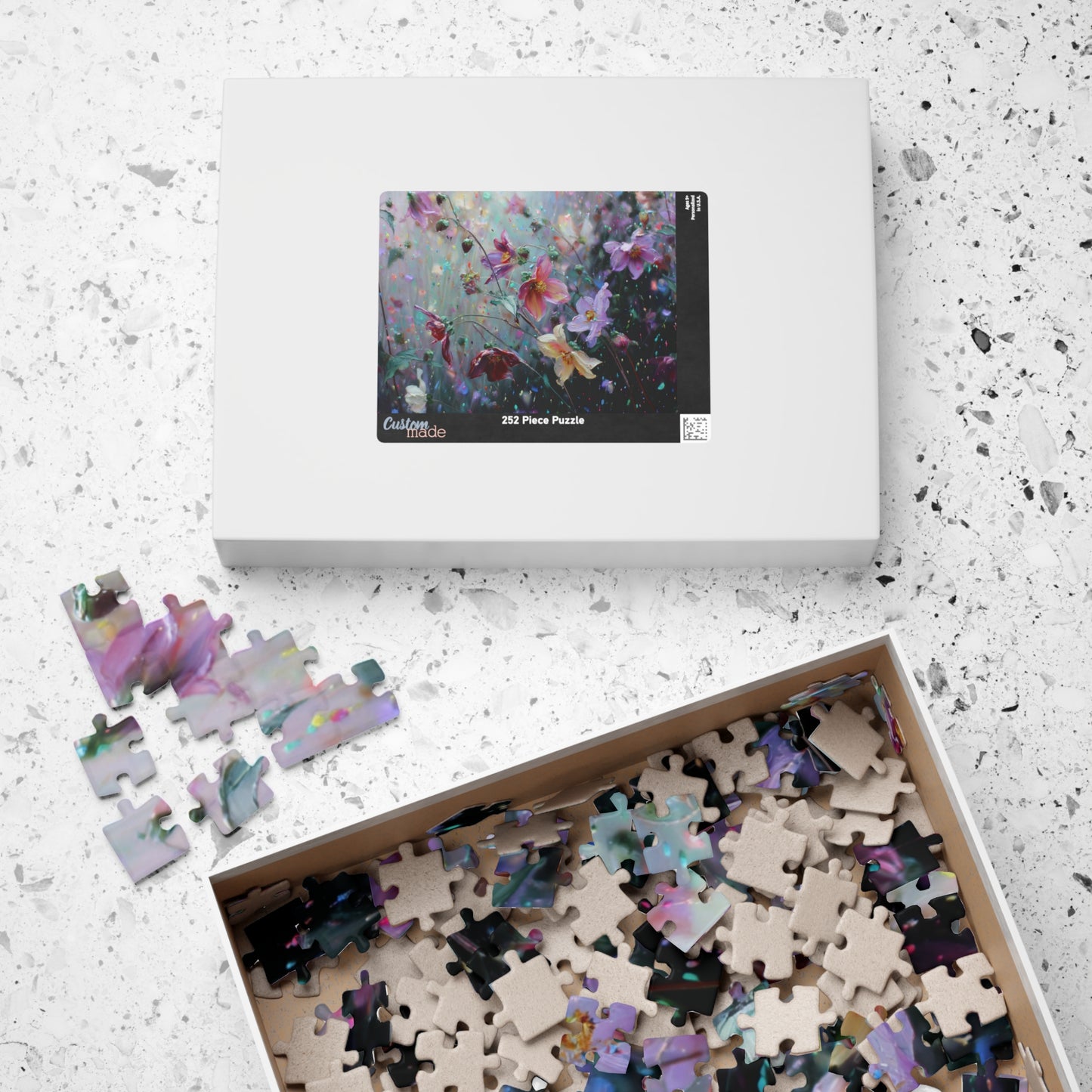 Abstract Wildflower Jigsaw Puzzle - Ethereal Garden in Motion
