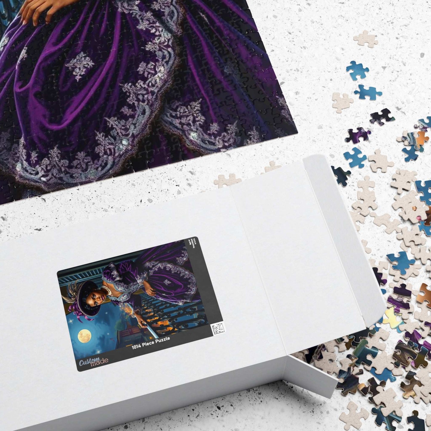 Mystical Moonlit Jigsaw Puzzle - Victorian Black Woman, African American Art Puzzle The Puzzle Chest