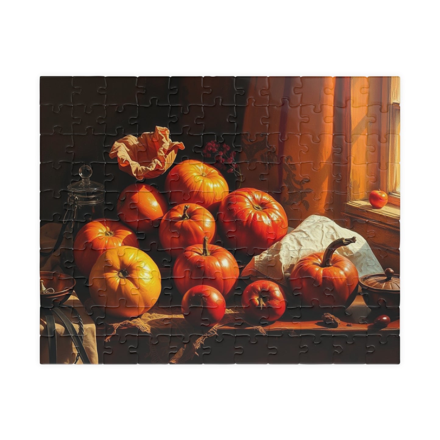 Fall Harvest Still Life Jigsaw Puzzle, Autumn Vintage Style Art Design, Seasonal Cozy Family Activity, Best Puzzle Lover Gift, Thanksgiving 110 pcs (Horizontal) Puzzle The Puzzle Chest